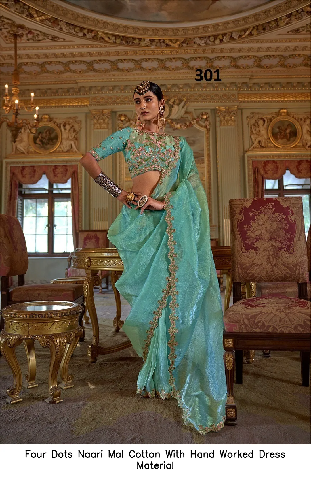 Kalakaand Gulkari 1 Soft Tissue Embrodiery Work Designer Saree Catalog — Wholesale Sarees, Vardan Ethnic wholesale from Surat — view 8