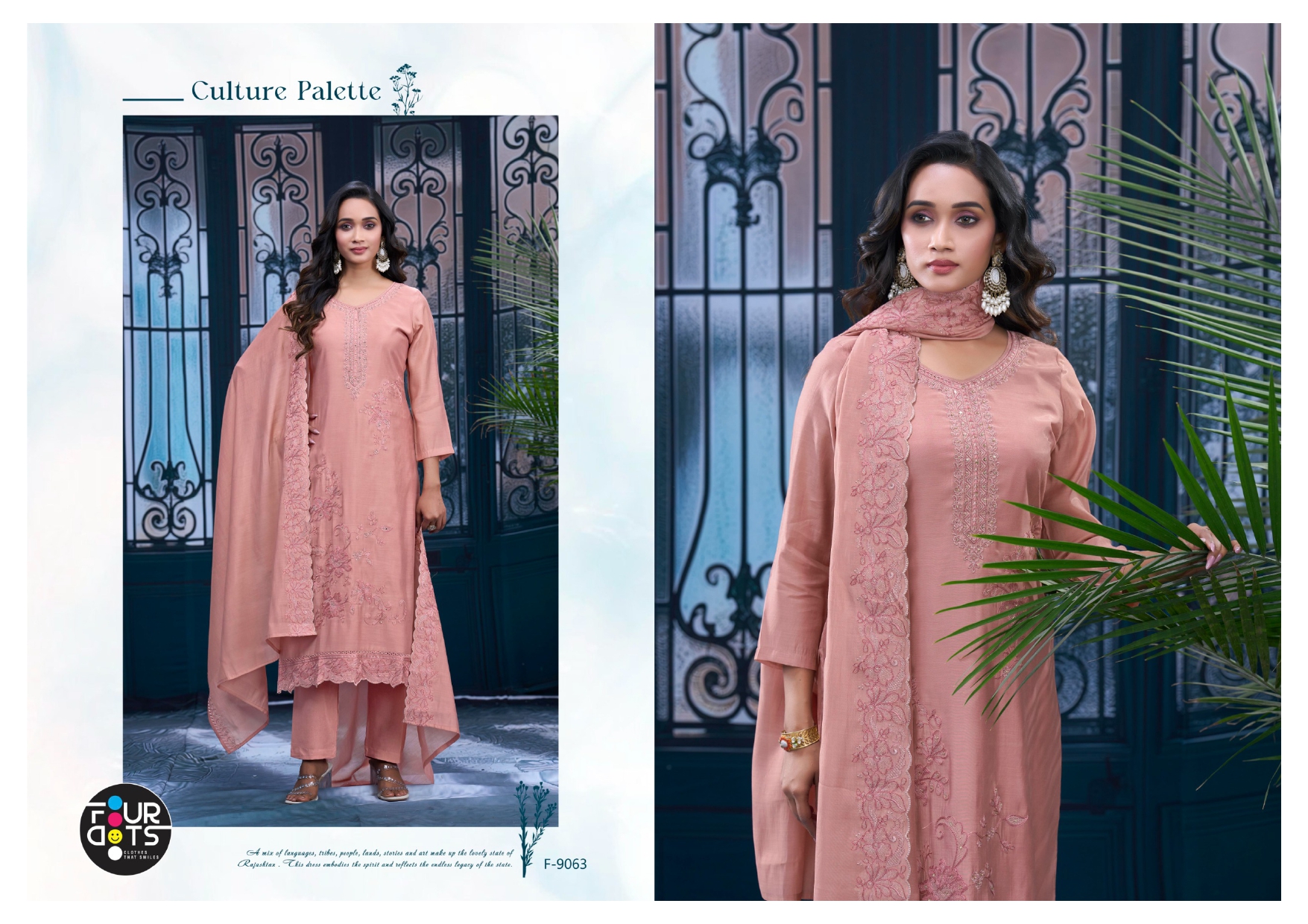 Four Dots Naari Mal Cotton With Hand Worked Dress Material — Wholesale Salwar Suits, Four Dots wholesale from Surat — view 2