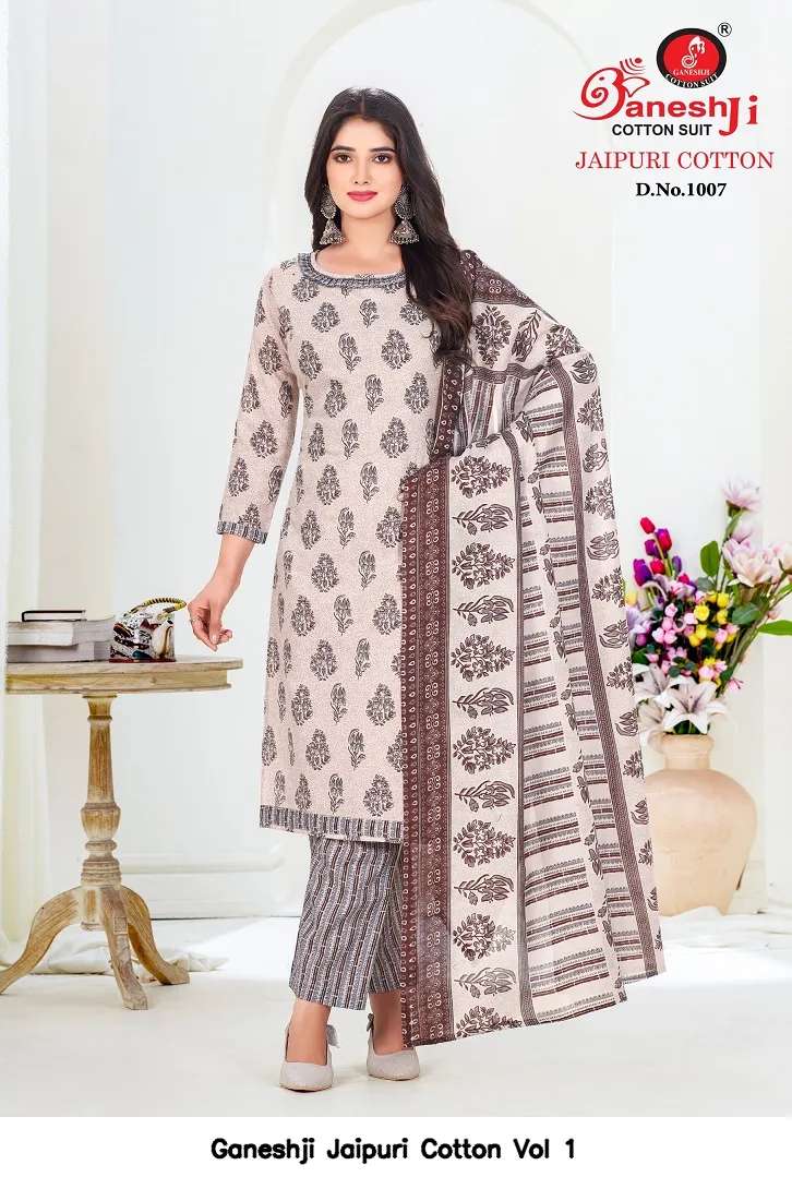 Ganeshji Jaipuri Cotton Vol 1 — Wholesale Dress Material, Ganeshji wholesale from Surat — view 10