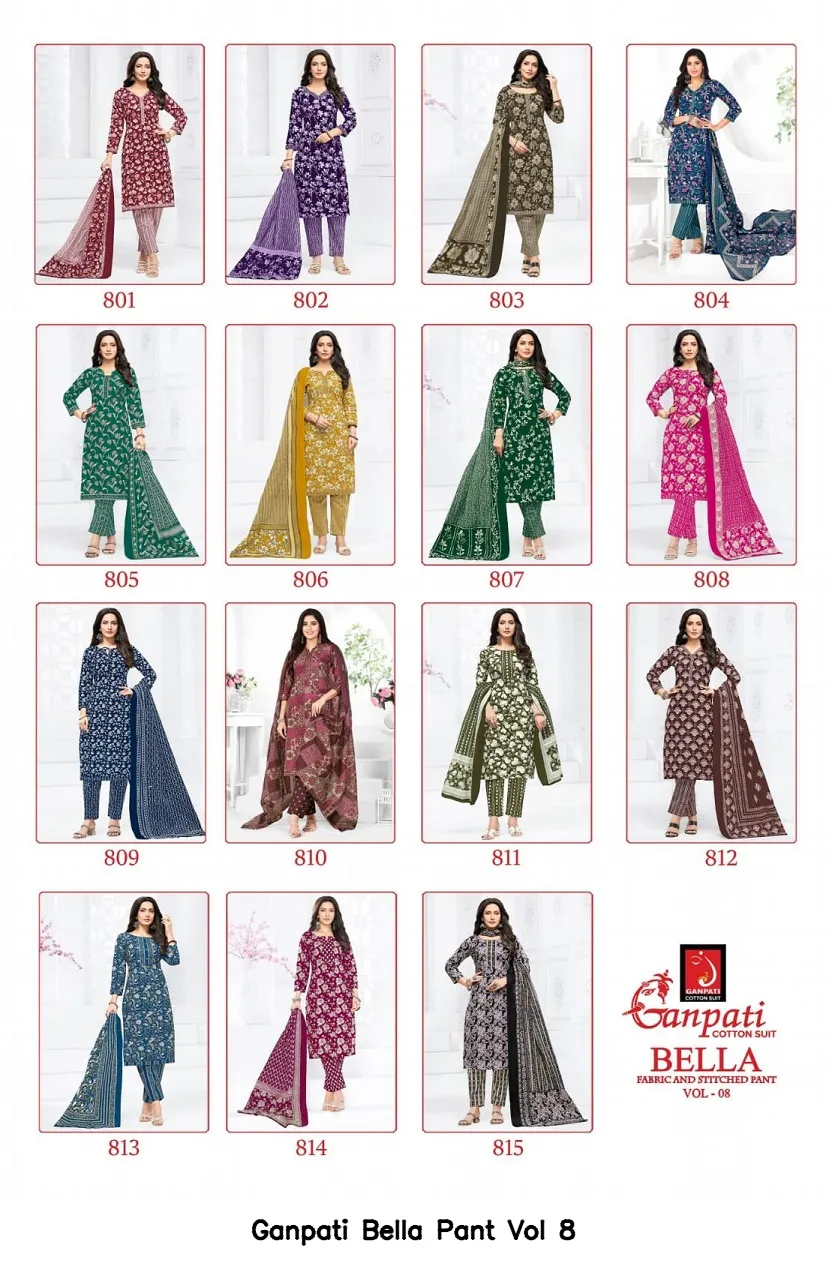 Ganpati Bella Pant Vol 8 — Wholesale Dress Material, Ganpati wholesale from Surat — view 13