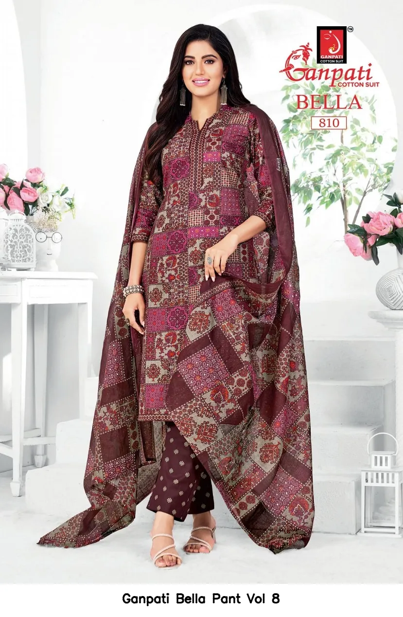 Ganpati Bella Pant Vol 8 — Wholesale Dress Material, Ganpati wholesale from Surat — view 9