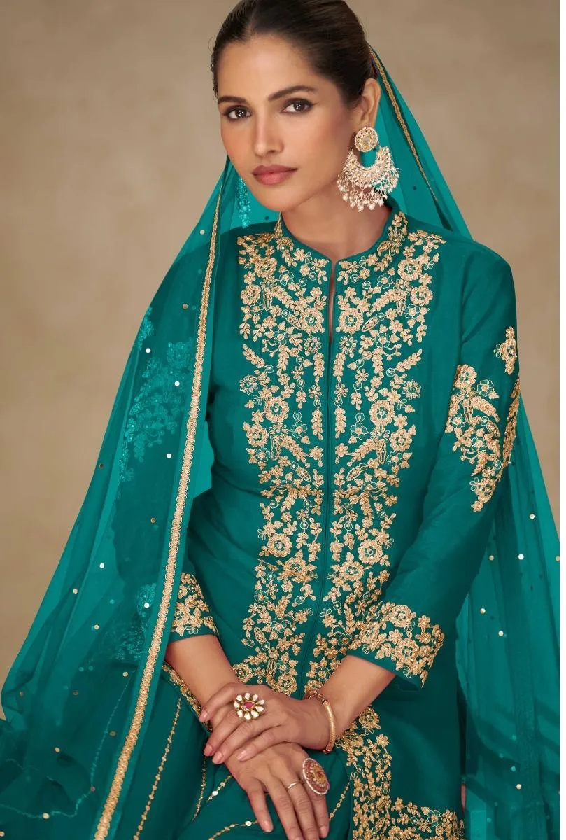 Gulkayra Shahnaz Real Chinon Embroidered Designer Salwar Kameez Set