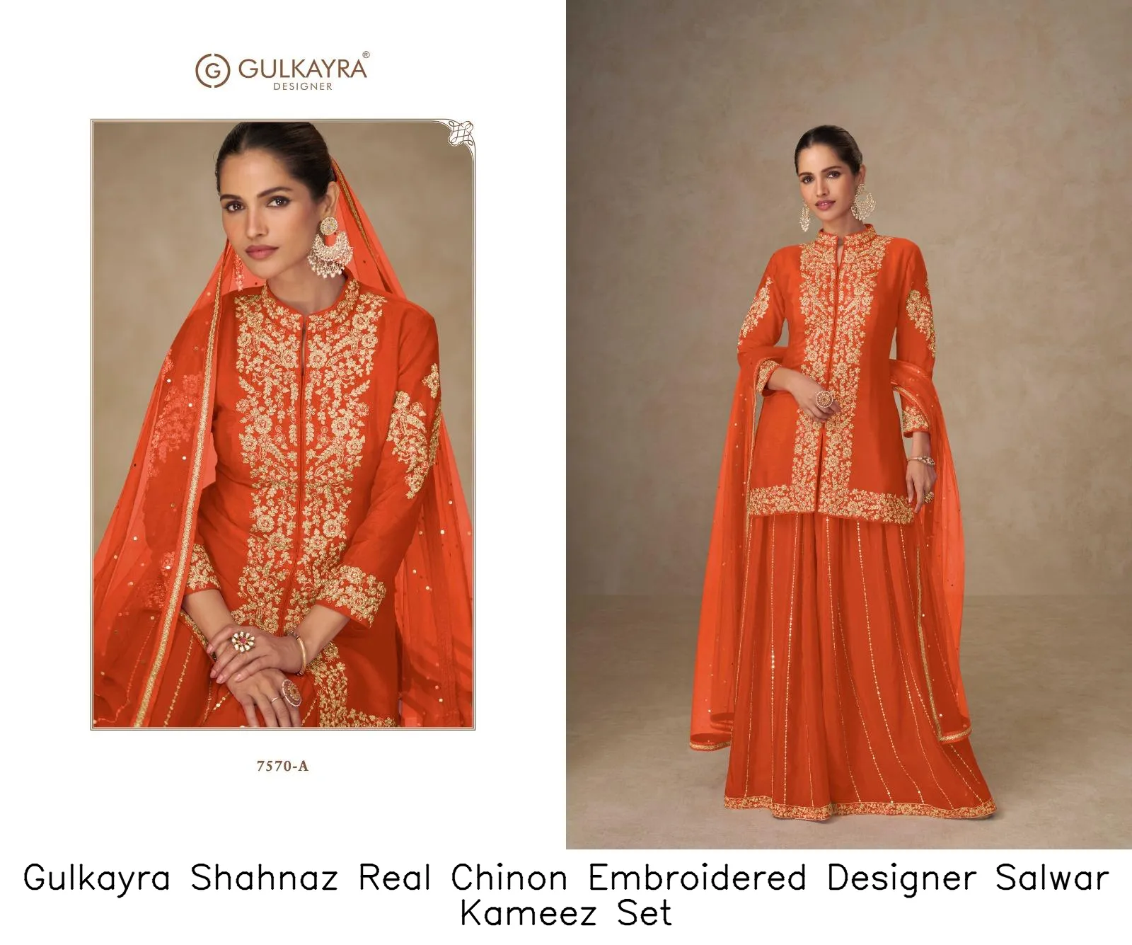 Gulkayra Shahnaz Real Chinon Embroidered Designer Salwar Kameez Set — Wholesale Partywear Salwar Suits, Gulkayra wholesale from Surat — view 3