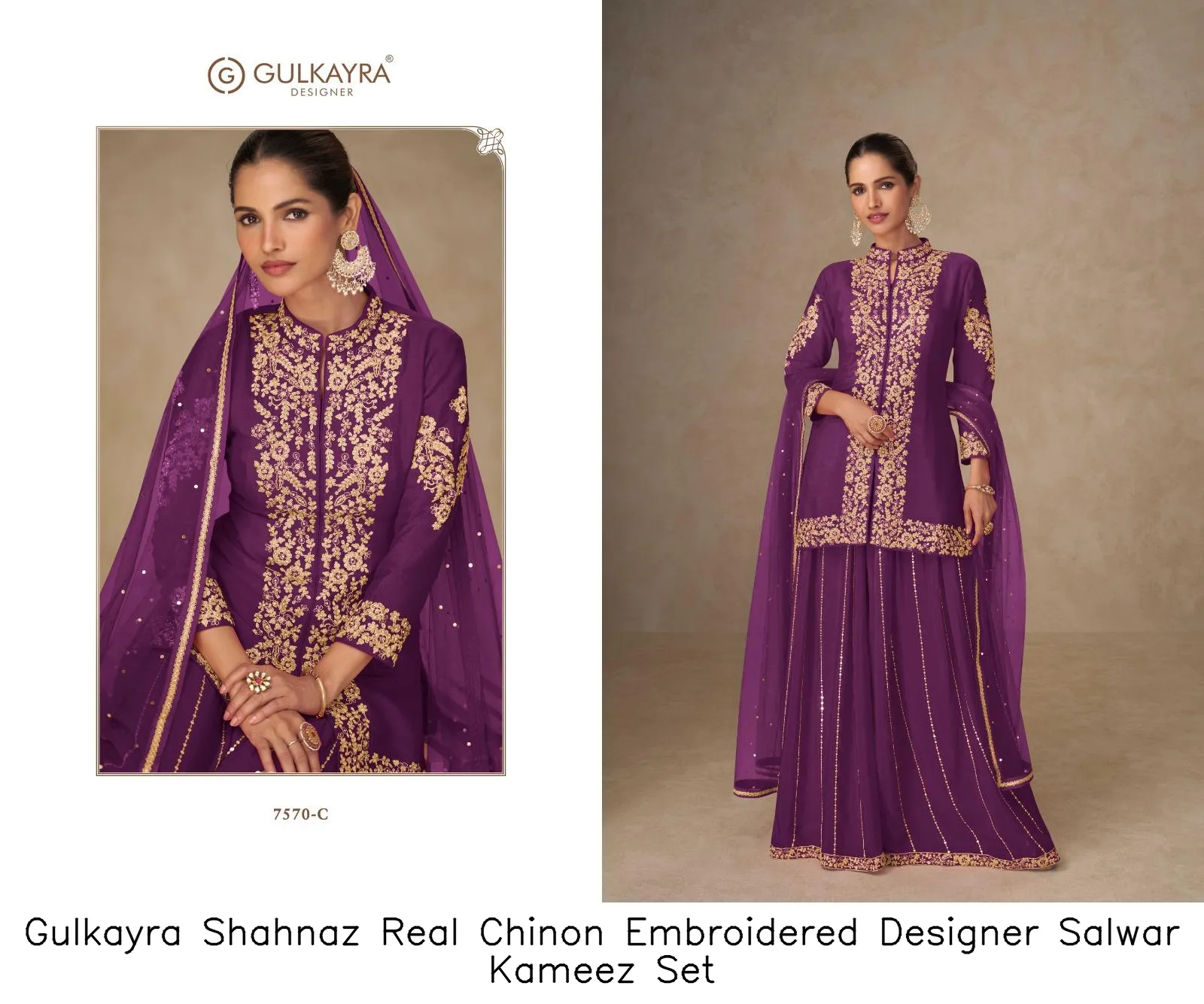 Gulkayra Shahnaz Real Chinon Embroidered Designer Salwar Kameez Set — Wholesale Partywear Salwar Suits, Gulkayra wholesale from Surat — view 5