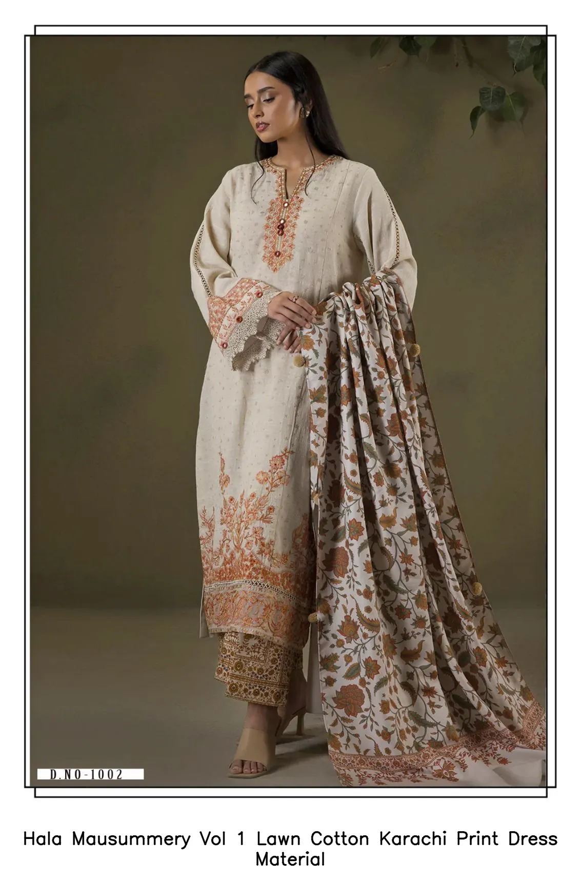 Hala Mausummery Vol 1 Lawn Cotton Karachi Print Dress Material — Wholesale Pakistani Suits, Hala wholesale from Surat — view 2