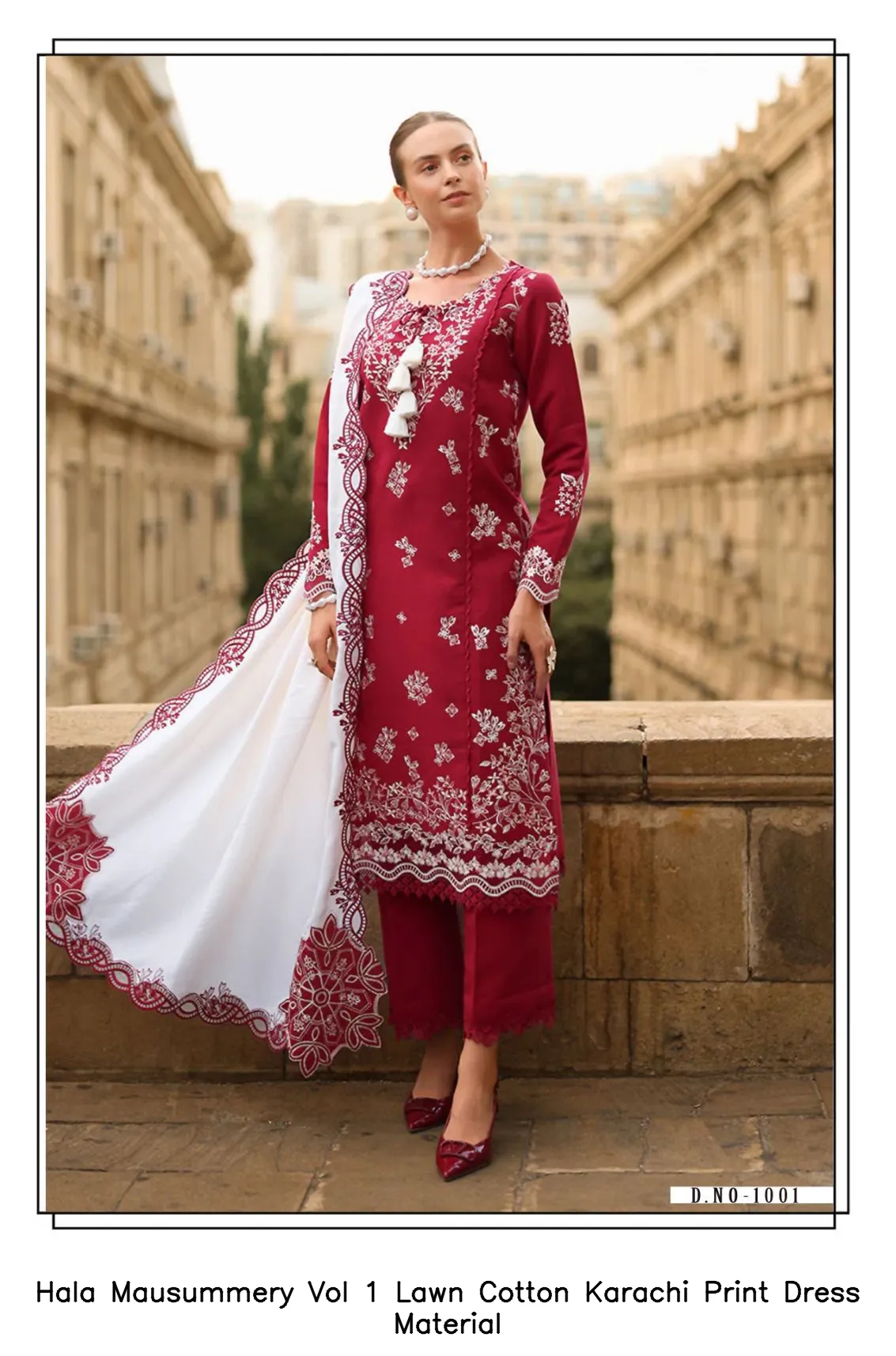Hala Mausummery Vol 1 Lawn Cotton Karachi Print Dress Material — Wholesale Pakistani Suits, Hala wholesale from Surat — view 5