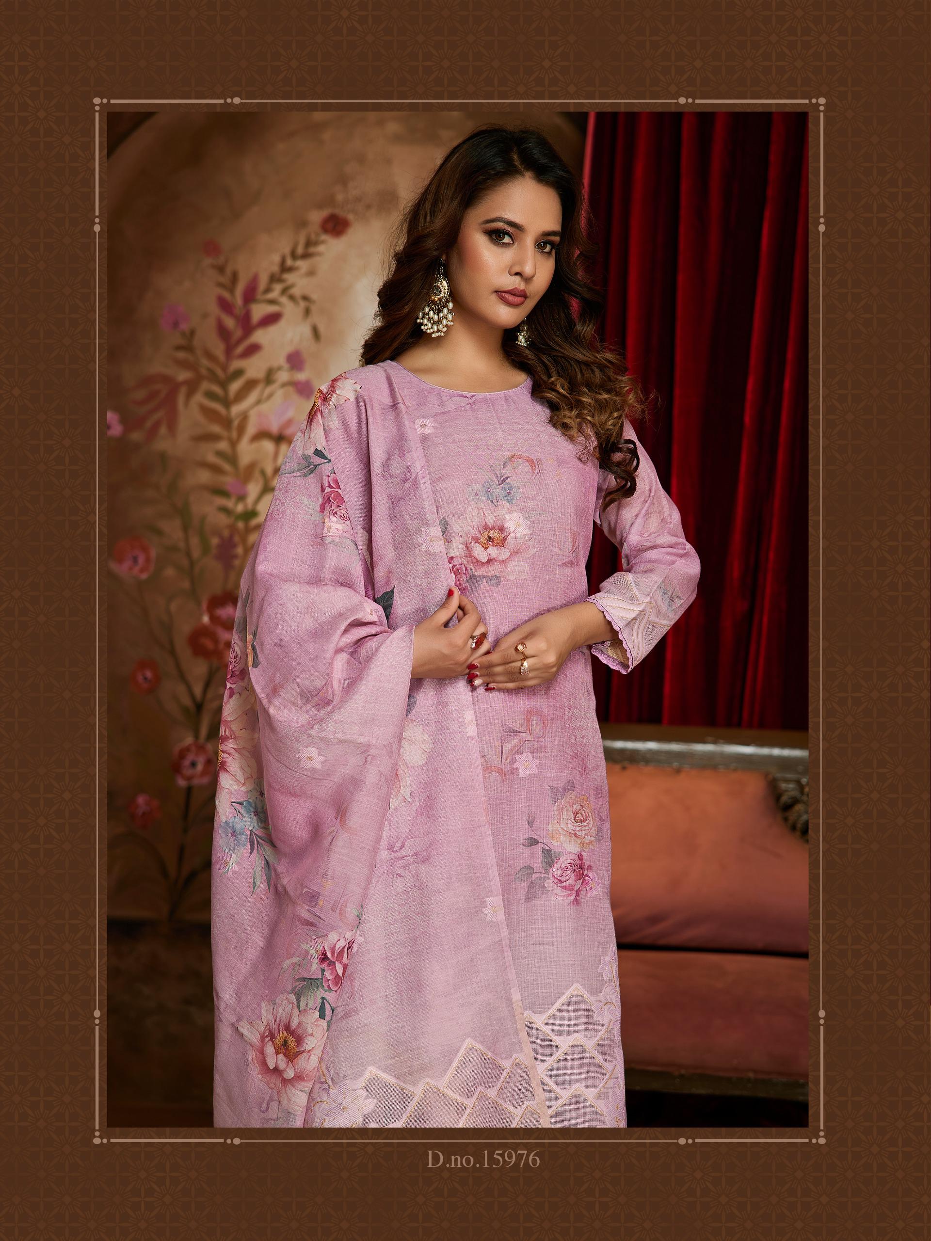 Ibiza Lime Light Pure Linen Designer Salwar Kameez Suit - Image 5