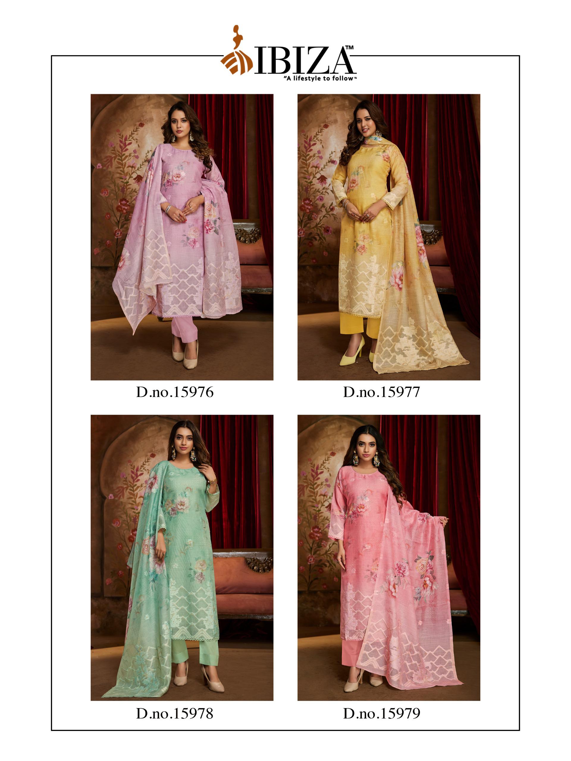 Ibiza Lime Light Pure Linen Designer Salwar Kameez Suit - Image 4