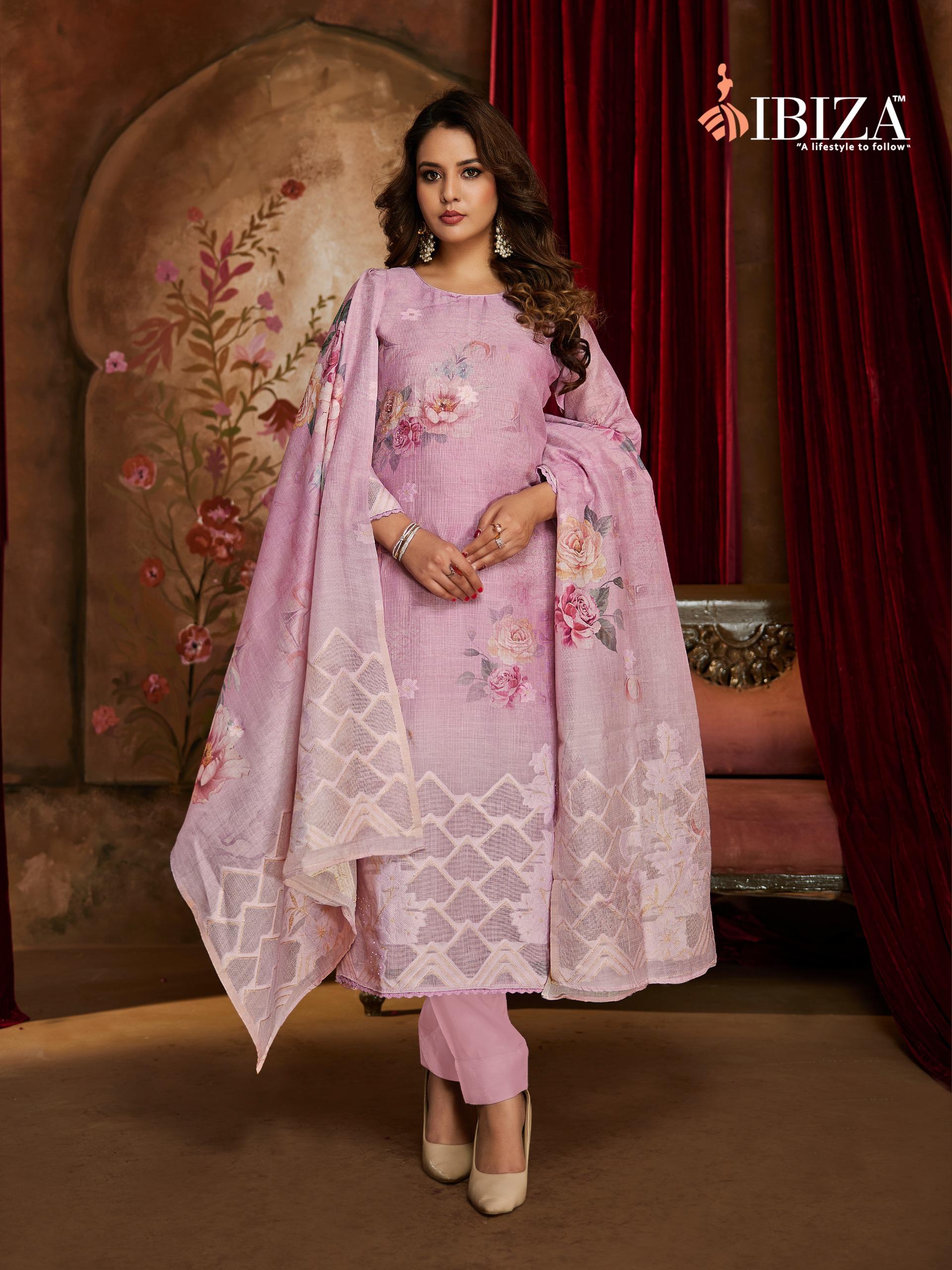 Ibiza Lime Light Pure Linen Designer Salwar Kameez Suit - Image 8