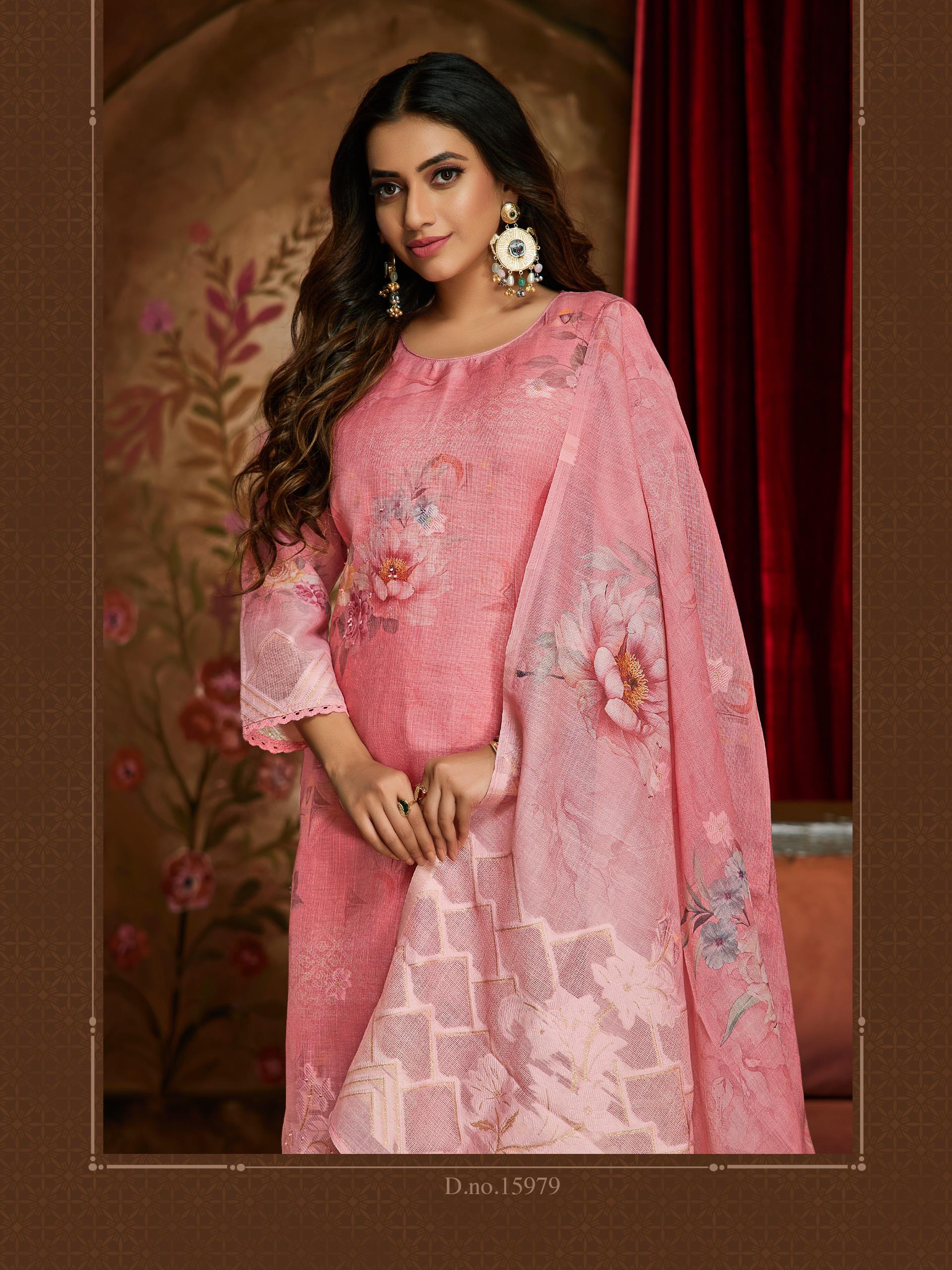 Ibiza Lime Light Pure Linen Designer Salwar Kameez Suit - Image 2