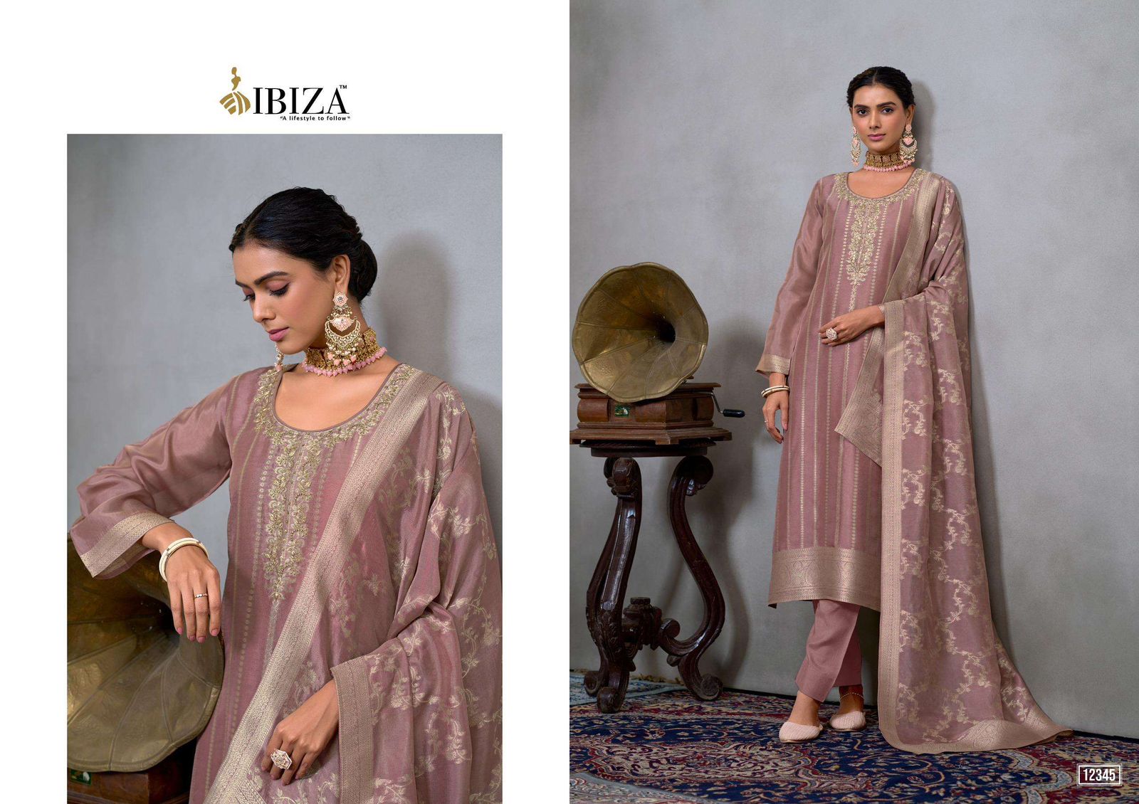 biza Saawariya Kosa Silk Jacquard Handwork Salwar Kameez Set — Wholesale Salwar Suits, Ibiza wholesale from Surat — view 6