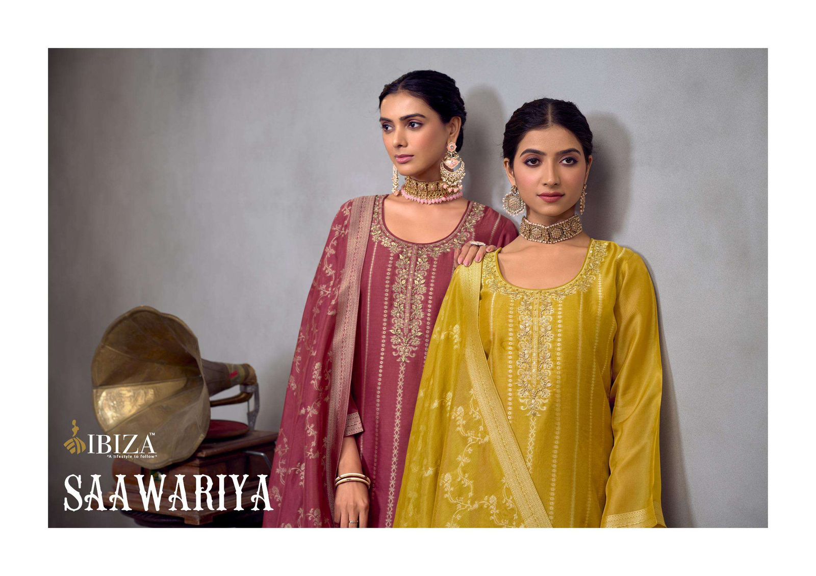 biza Saawariya Kosa Silk Jacquard Handwork Salwar Kameez Set — Wholesale Salwar Suits, Ibiza wholesale from Surat — view 3