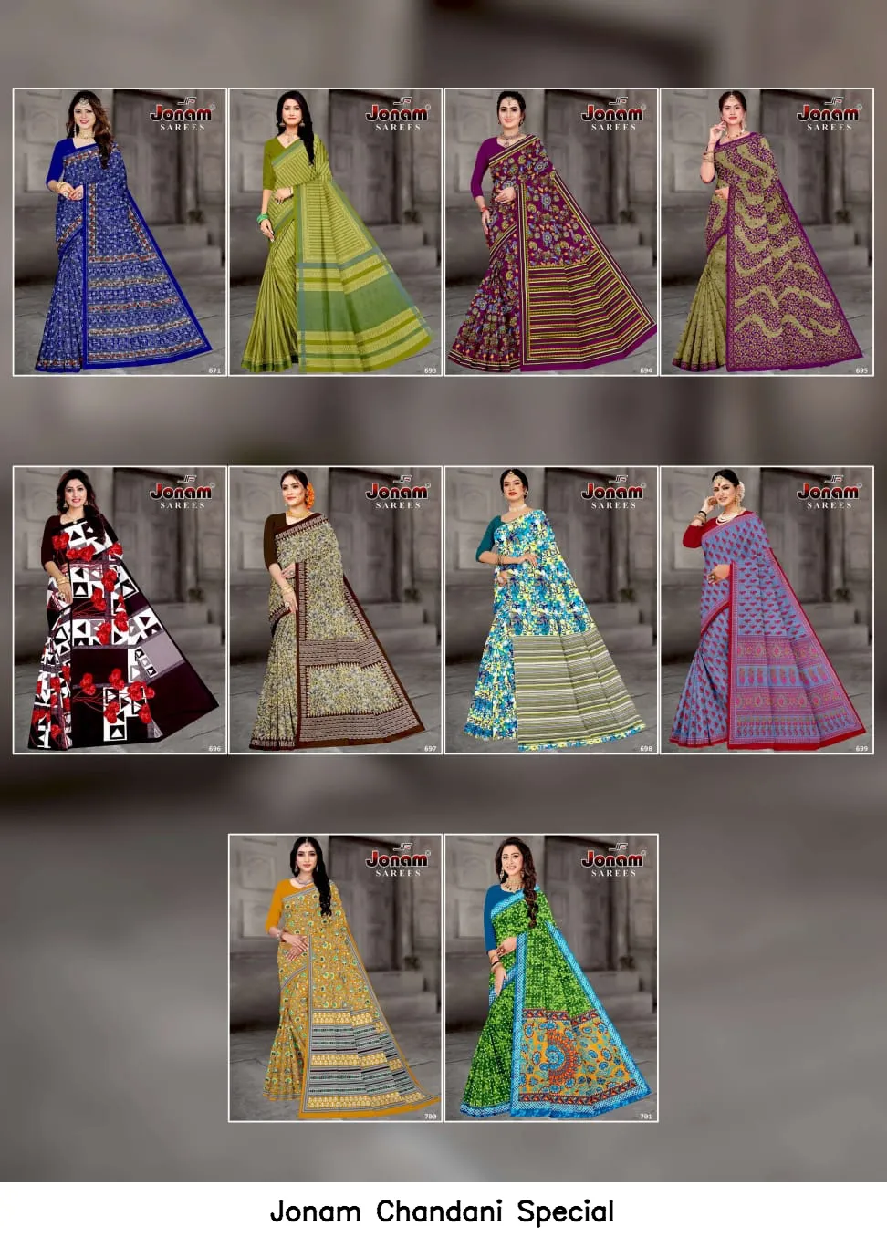 Jonam Chandani Special — Cotton Sarees Wholesale, Jonam wholesale from Surat — view 10