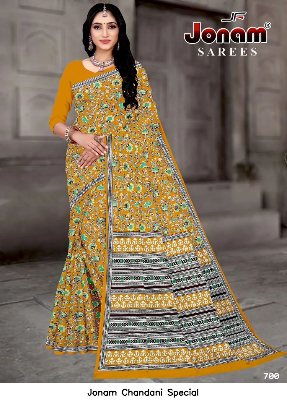 Jonam Chandani Special — Cotton Sarees Wholesale, Jonam wholesale from Surat — view 11