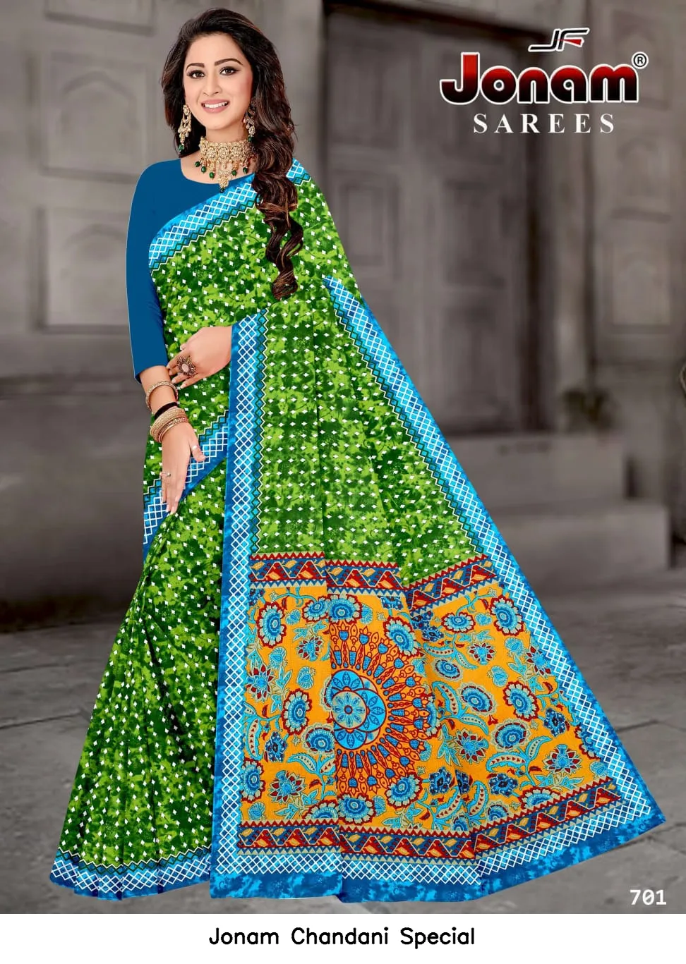 Jonam Chandani Special — Cotton Sarees Wholesale, Jonam wholesale from Surat — view 12