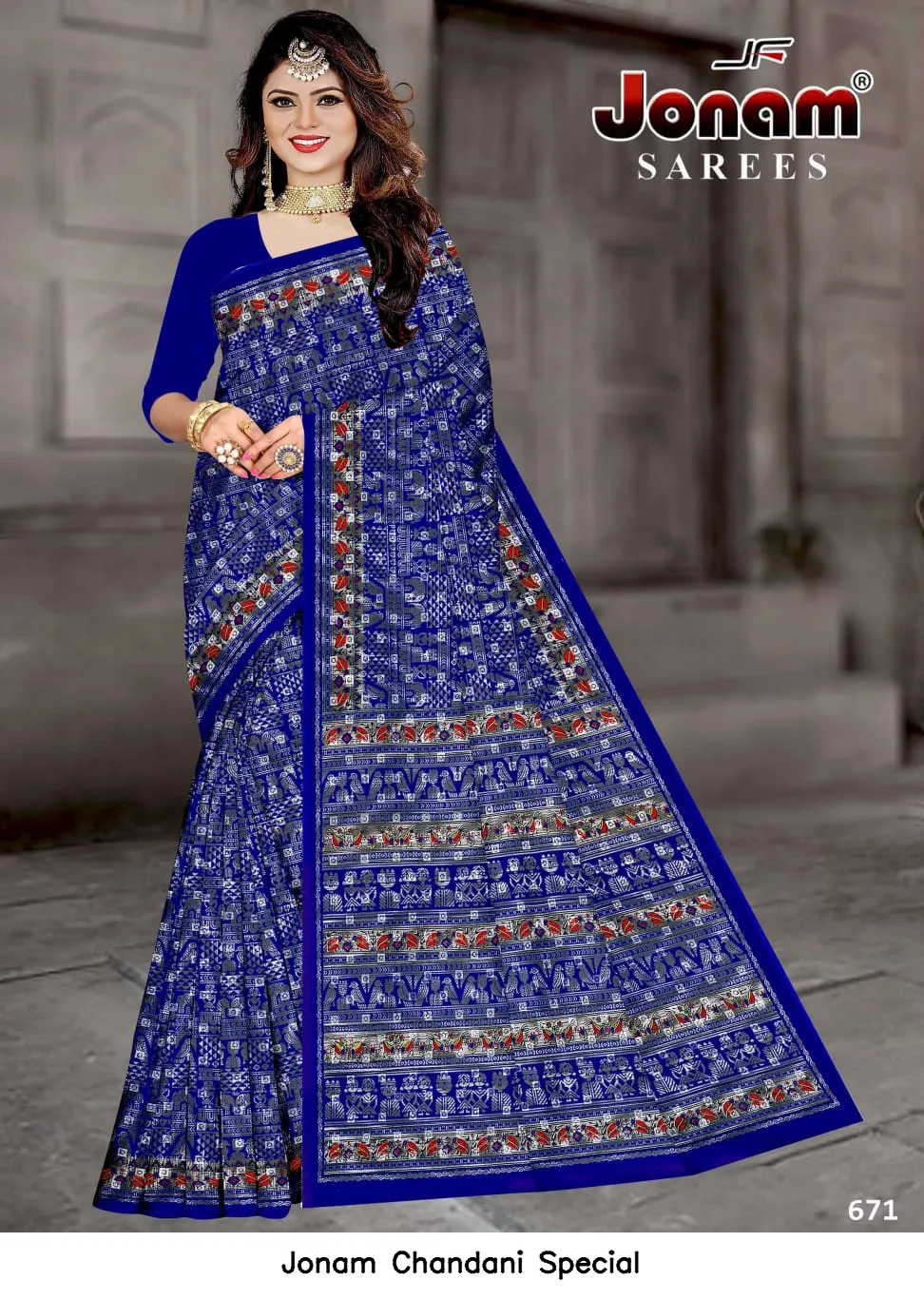 Jonam Chandani Special — Cotton Sarees Wholesale, Jonam wholesale from Surat — view 2