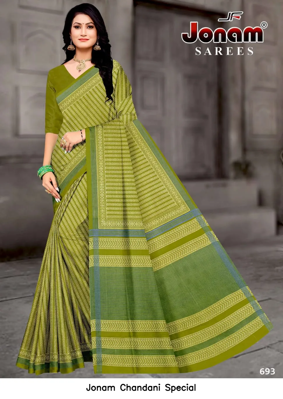 Jonam Chandani Special — Cotton Sarees Wholesale, Jonam wholesale from Surat — view 4