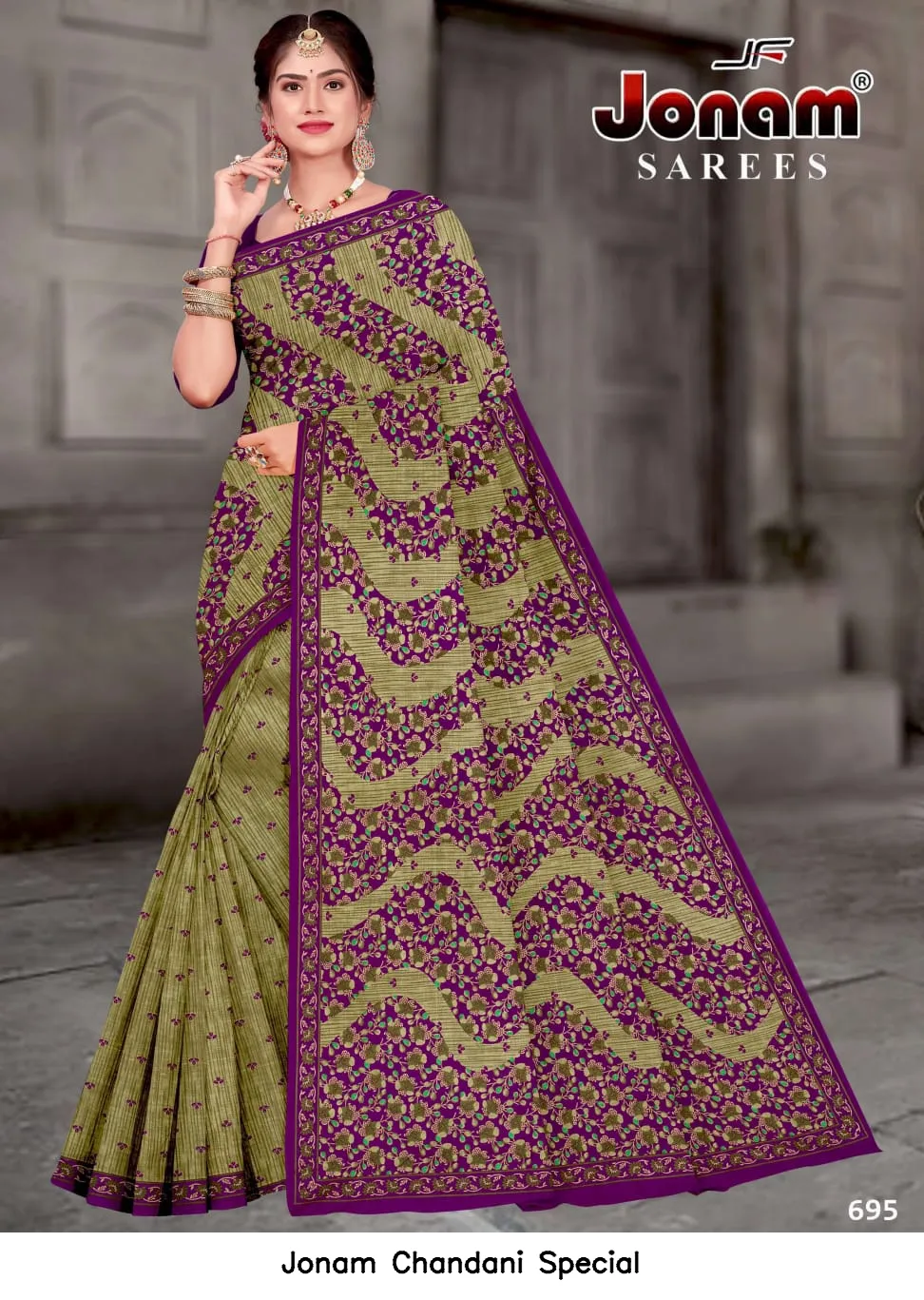 Jonam Chandani Special — Cotton Sarees Wholesale, Jonam wholesale from Surat — view 6