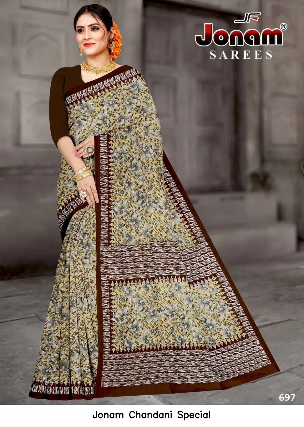 Jonam Chandani Special — Cotton Sarees Wholesale, Jonam wholesale from Surat — view 7