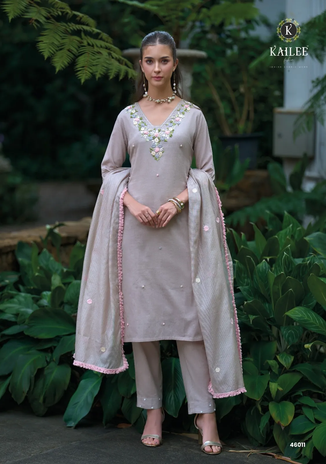 Kailee Melody Cotton With Self Weaving Kurti With Bottom Dupatta Set — Wholesale Salwar Suits, Kailee wholesale from Surat — view 1