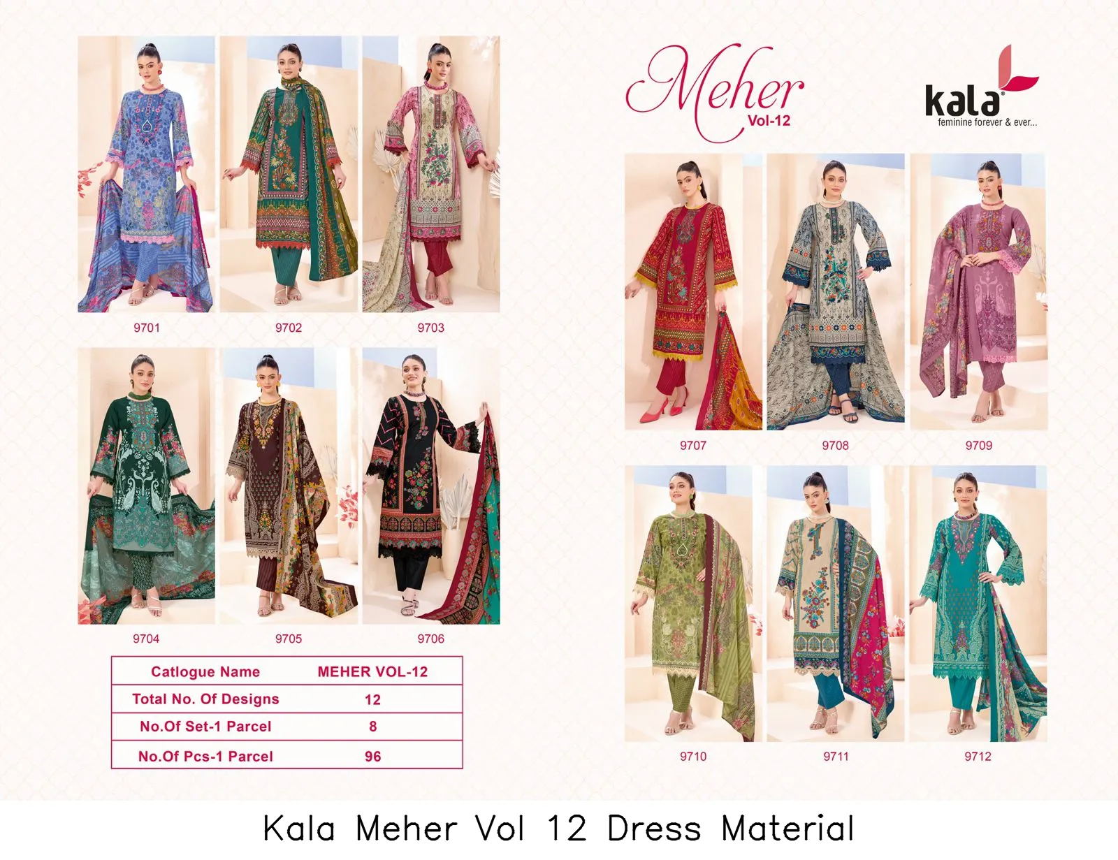 Kala Meher Vol 12 Dress Material — Wholesale Dress Material, kala wholesale from Surat — view 11