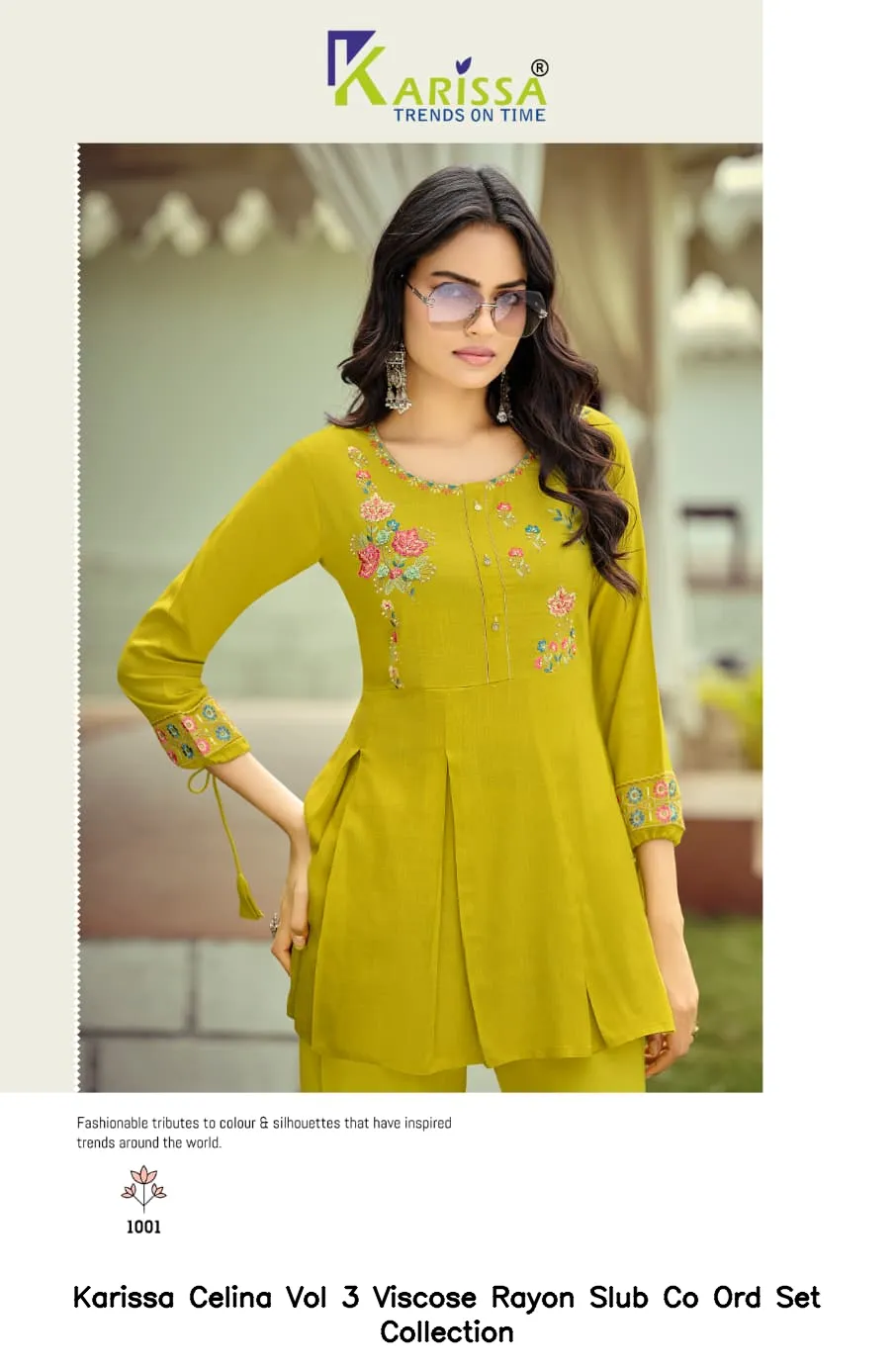 Karissa Celina Vol 3 Viscose Rayon Slub Co Ord Set Collection — Wholesale Cotton Kurti Pant Set, Karissa wholesale from Surat — view 6
