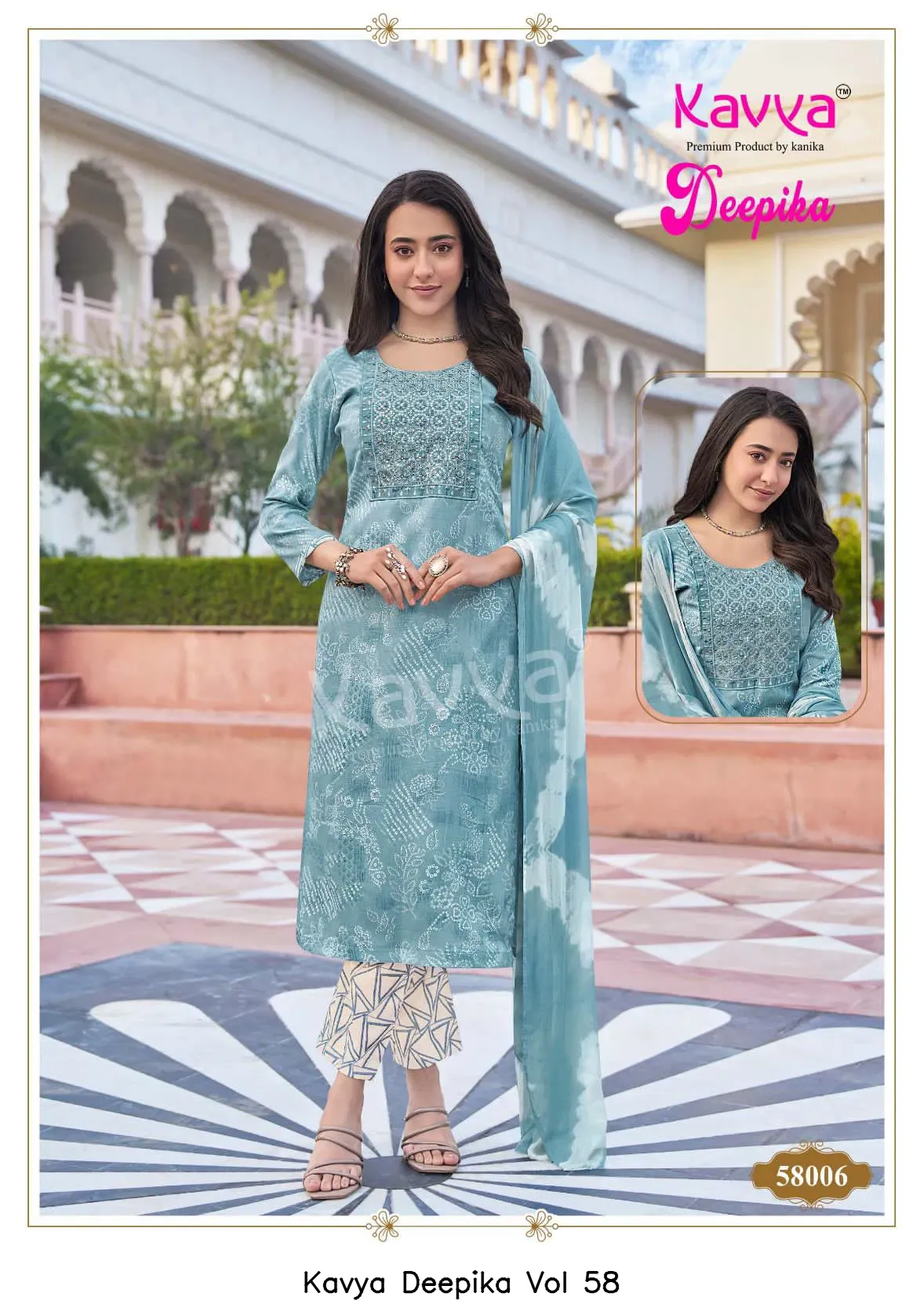 Kavya Deepika Vol 58 — Wholesale Kurti With Bottom Dupatta, Kavya wholesale from Surat — view 11