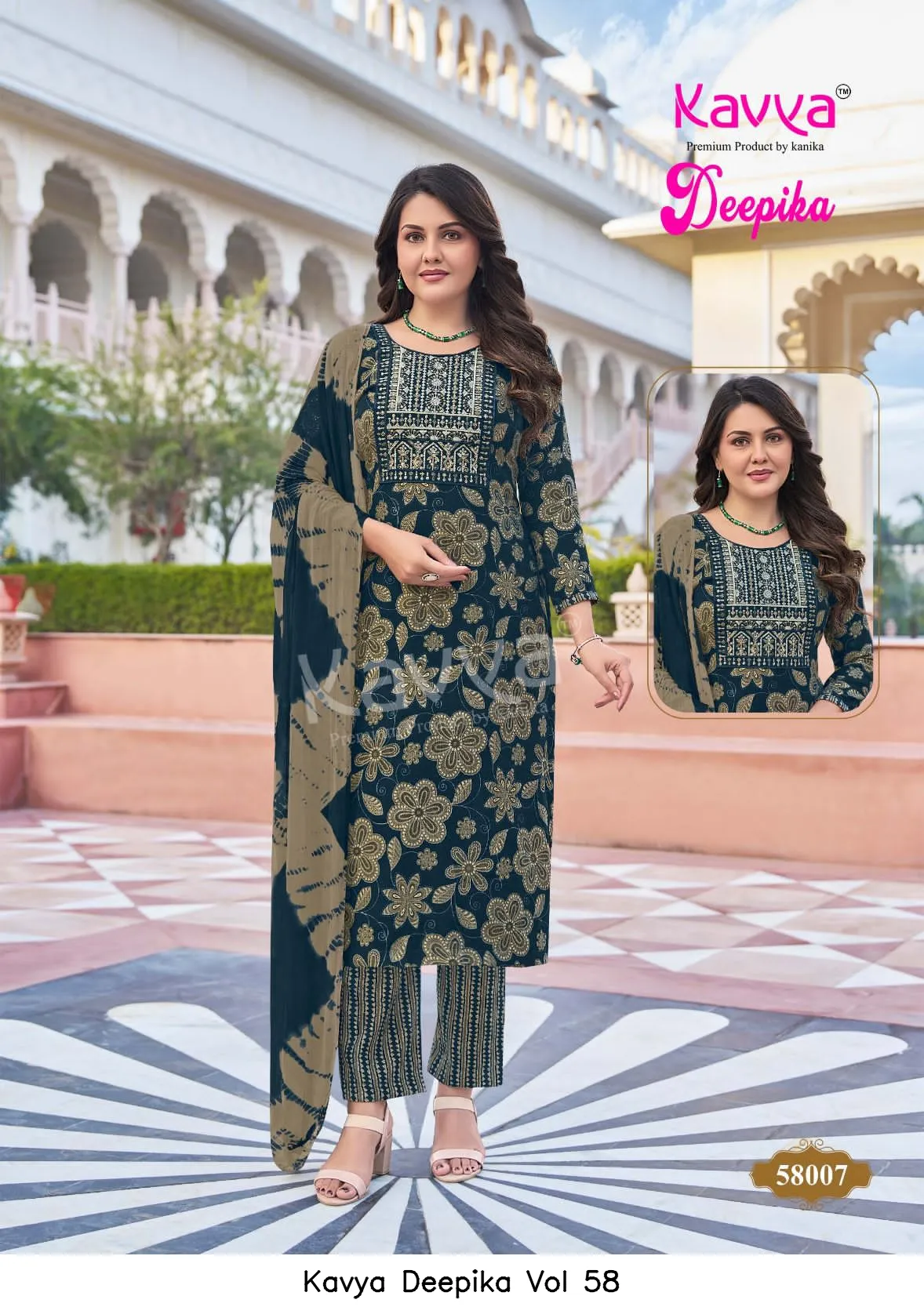 Kavya Deepika Vol 58 — Wholesale Kurti With Bottom Dupatta, Kavya wholesale from Surat — view 2