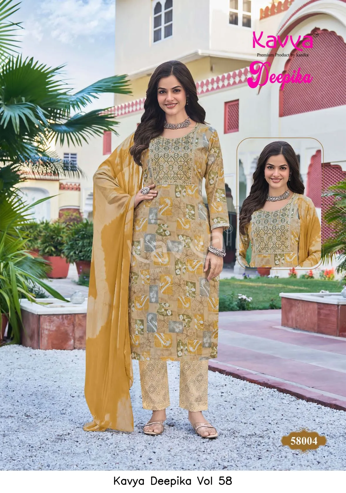 Kavya Deepika Vol 58 — Wholesale Kurti With Bottom Dupatta, Kavya wholesale from Surat — view 3