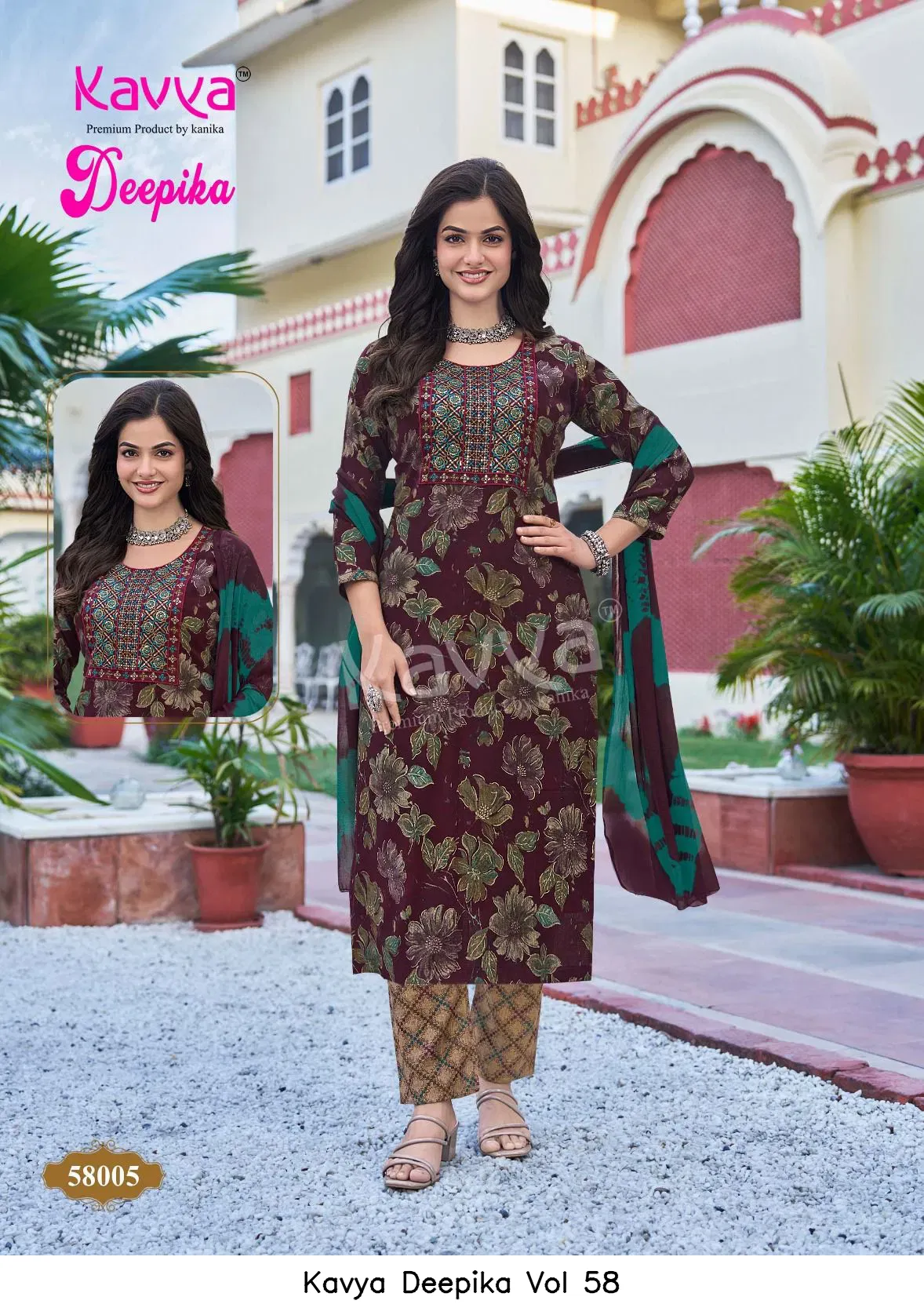 Kavya Deepika Vol 58 — Wholesale Kurti With Bottom Dupatta, Kavya wholesale from Surat — view 5