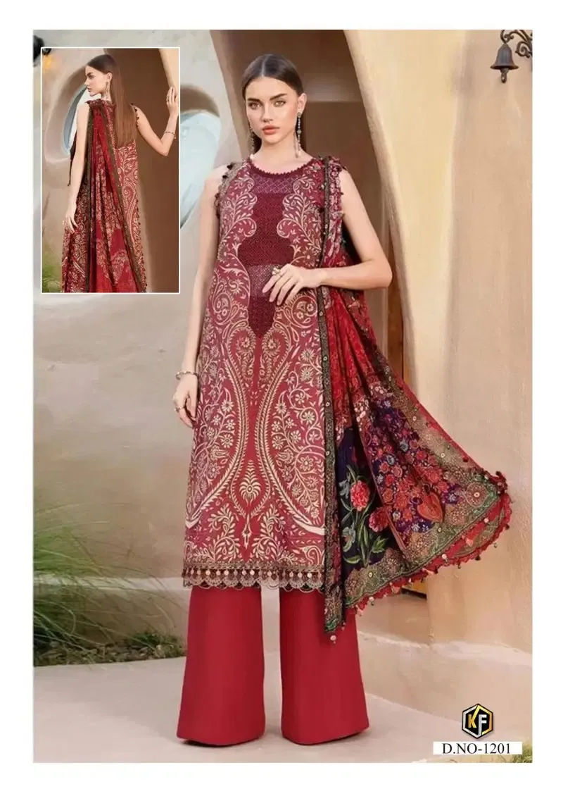 Keval Kaneez Luxury Vol 12 Lawn Cotton Print Dress Material