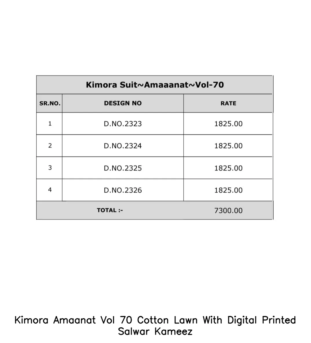 Kimora Amaanat Vol 70 Cotton Lawn With Digital Printed Salwar Kameez — Wholesale Salwar Suits, Kimora wholesale from Surat — view 5