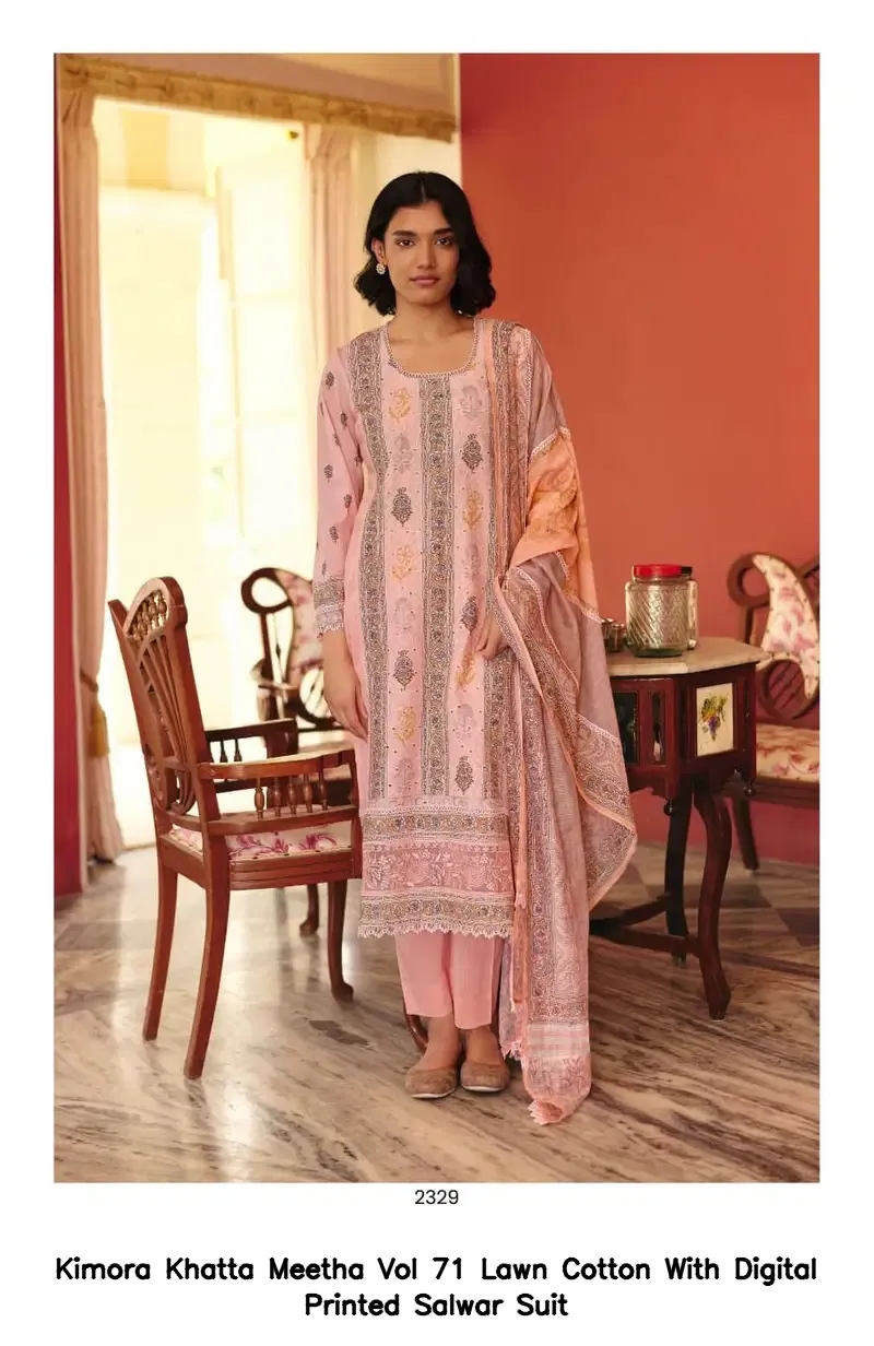 Kimora Khatta Meetha Vol 71 Lawn Cotton With Digital Printed Salwar Suit — Wholesale Salwar Suits, Kimora wholesale from Surat — view 3
