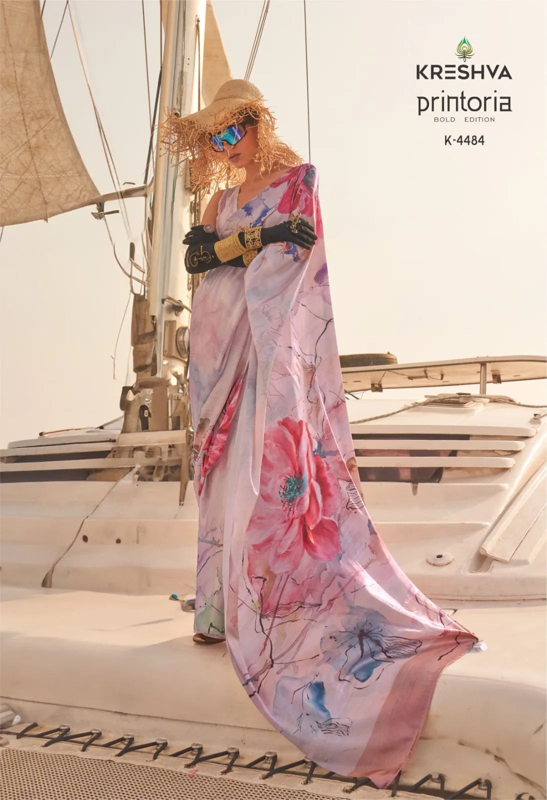 Kreshva Printoria Saitn Silk Octane Finish Saree Catalog