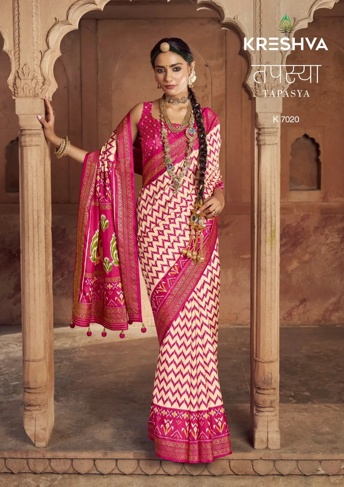 Kreshva Tapasya Sigma Silk Patola Saree — Wholesale Sarees, Kreshva wholesale from Surat — view 1