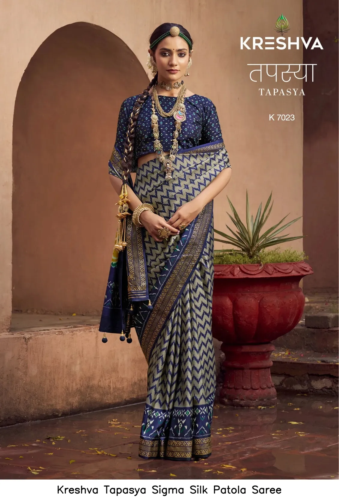 Kreshva Tapasya Sigma Silk Patola Saree — Wholesale Sarees, Kreshva wholesale from Surat — view 2