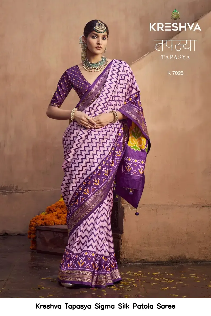 Kreshva Tapasya Sigma Silk Patola Saree — Wholesale Sarees, Kreshva wholesale from Surat — view 3