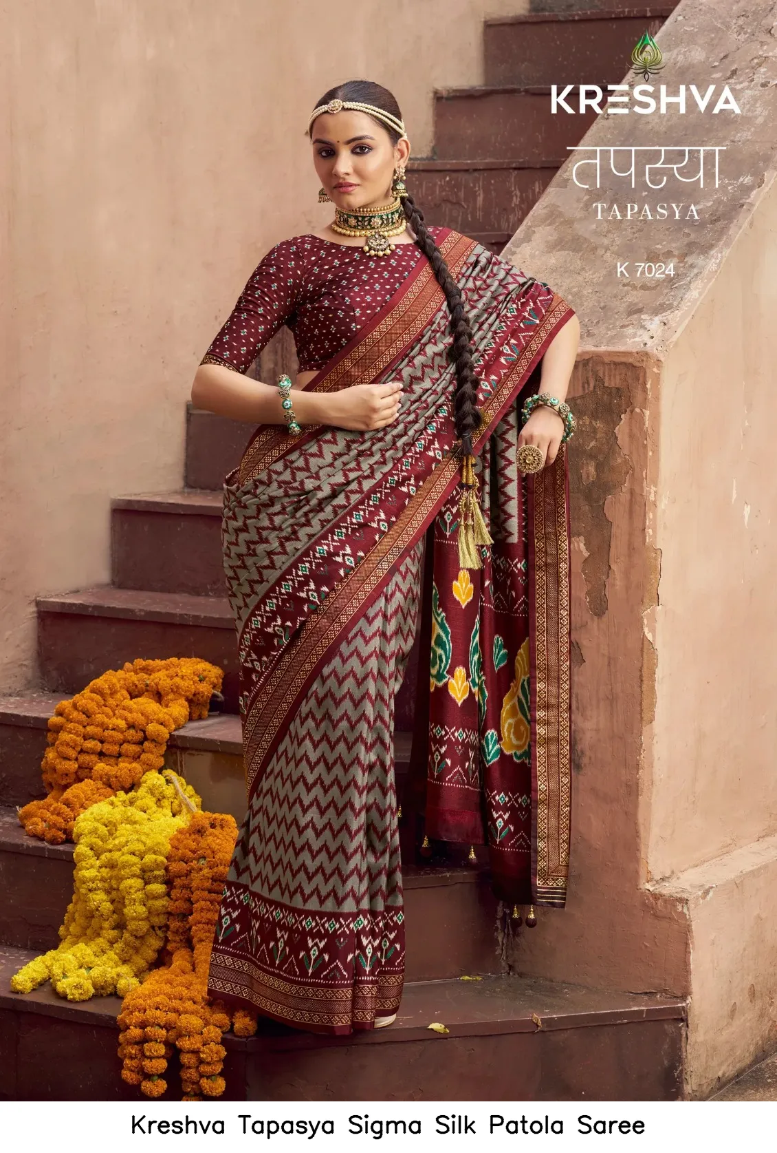 Kreshva Tapasya Sigma Silk Patola Saree — Wholesale Sarees, Kreshva wholesale from Surat — view 4
