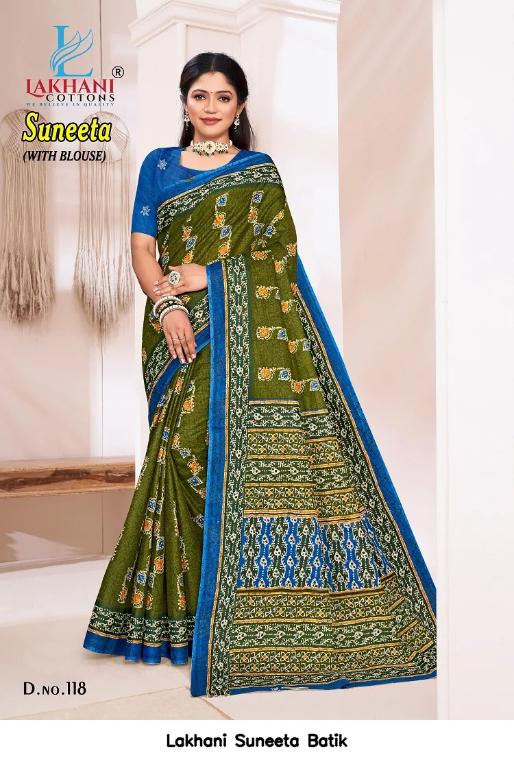 Lakhani Suneeta Batik — Cotton Sarees Wholesale, Lakhani wholesale from Surat — view 12