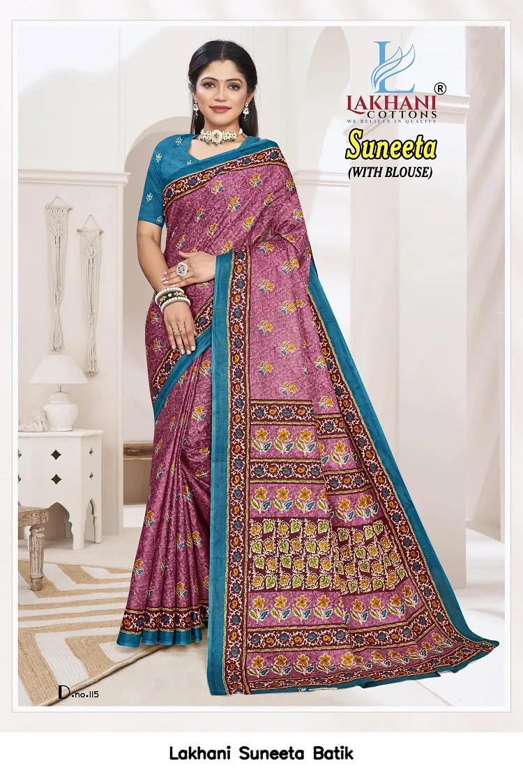 Lakhani Suneeta Batik — Cotton Sarees Wholesale, Lakhani wholesale from Surat — view 2