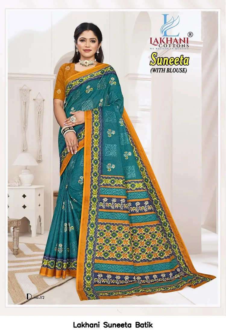 Lakhani Suneeta Batik — Cotton Sarees Wholesale, Lakhani wholesale from Surat — view 3