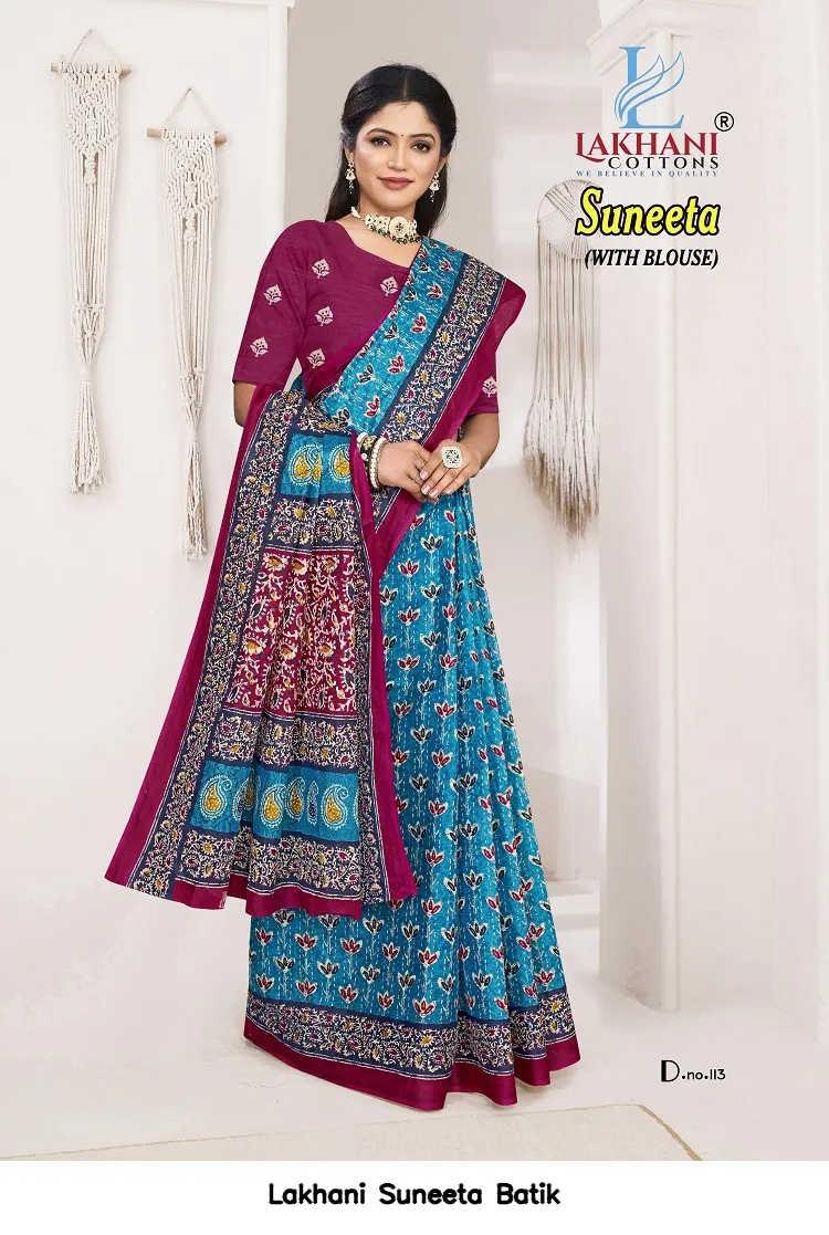 Lakhani Suneeta Batik — Cotton Sarees Wholesale, Lakhani wholesale from Surat — view 5