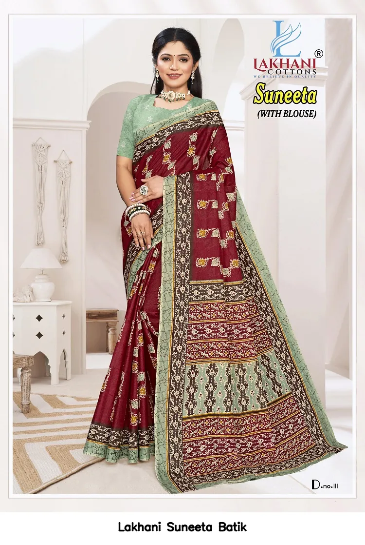 Lakhani Suneeta Batik — Cotton Sarees Wholesale, Lakhani wholesale from Surat — view 8