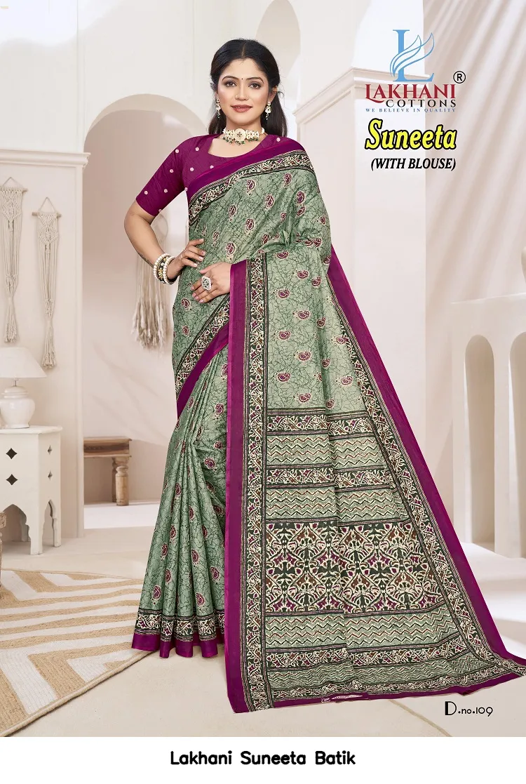 Lakhani Suneeta Batik — Cotton Sarees Wholesale, Lakhani wholesale from Surat — view 9