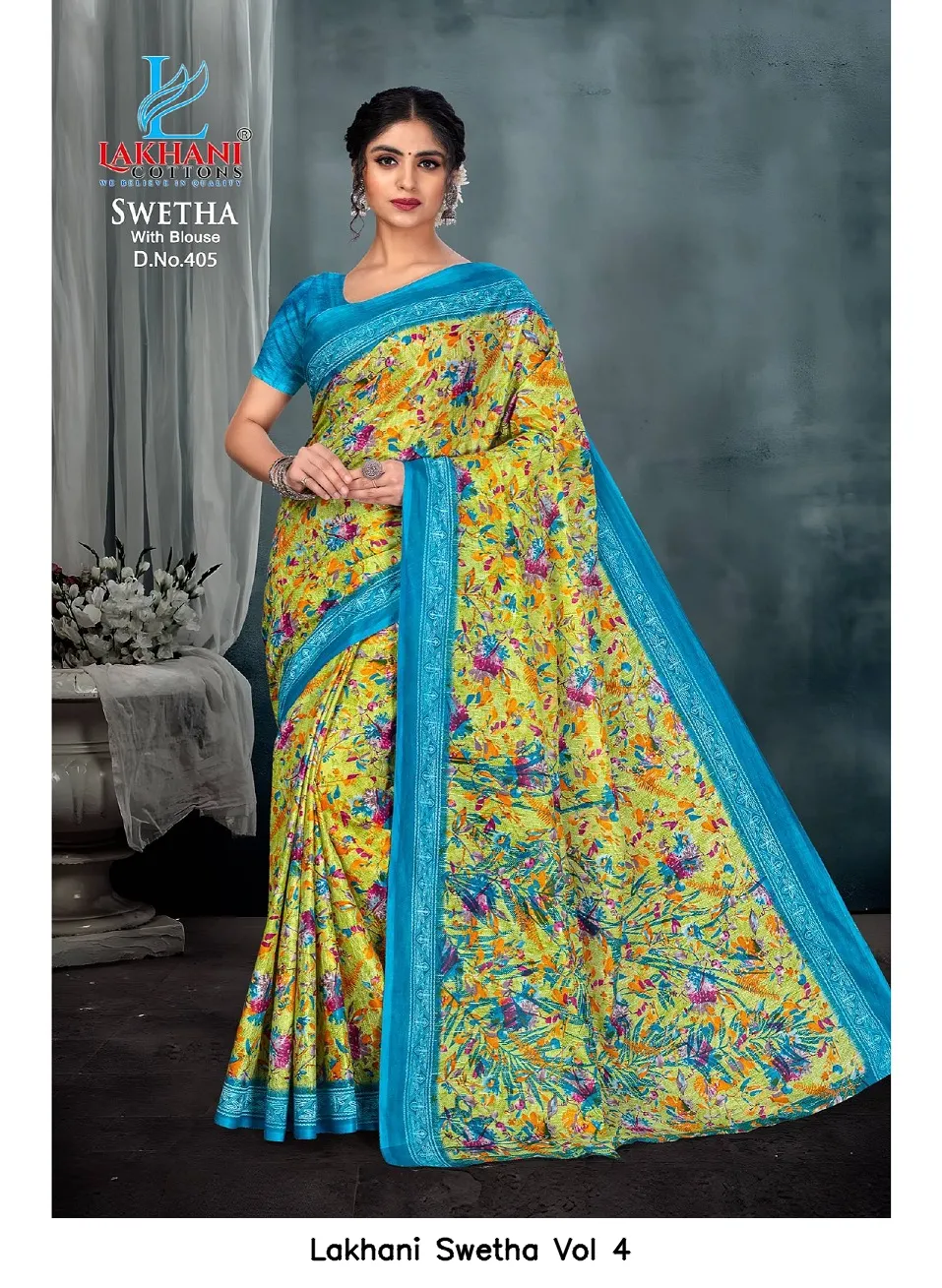 Lakhani Swetha Vol 4 — Cotton Sarees Wholesale, Lakhani wholesale from Surat — view 10