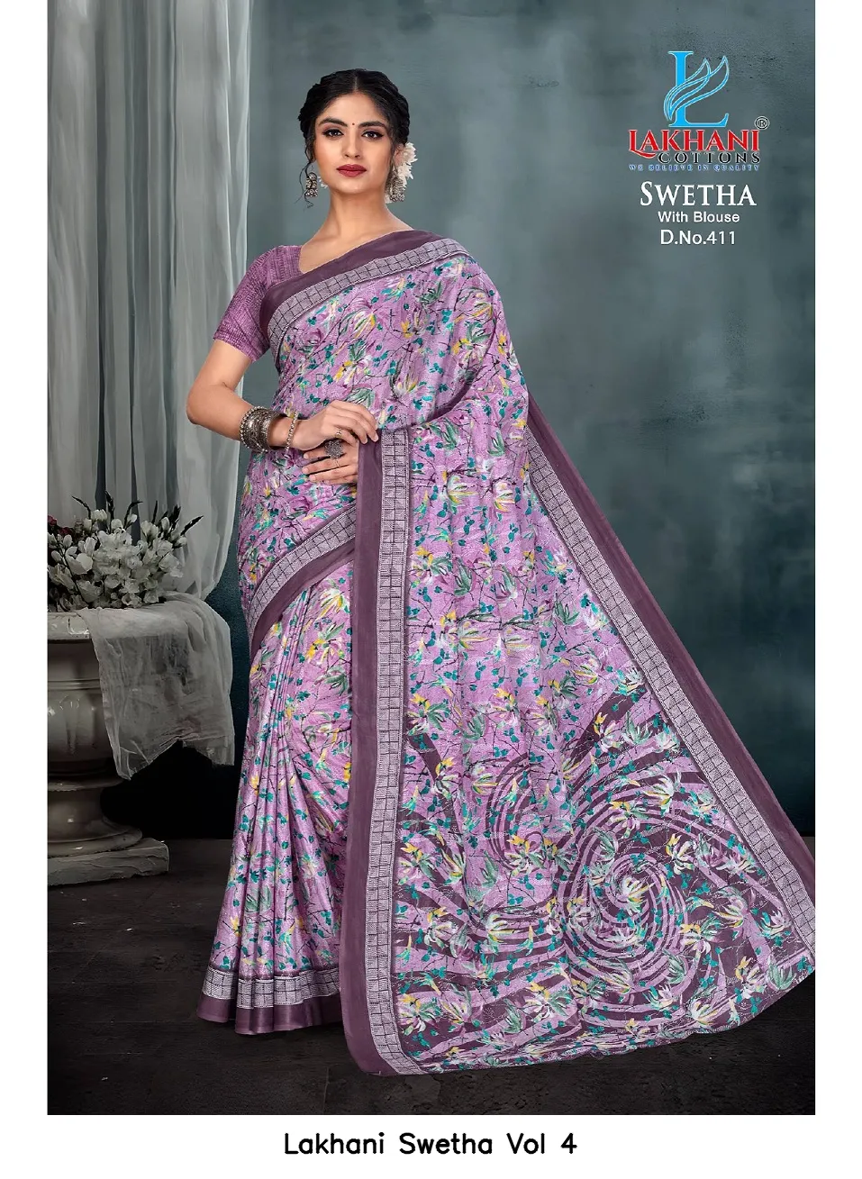Lakhani Swetha Vol 4 — Cotton Sarees Wholesale, Lakhani wholesale from Surat — view 2
