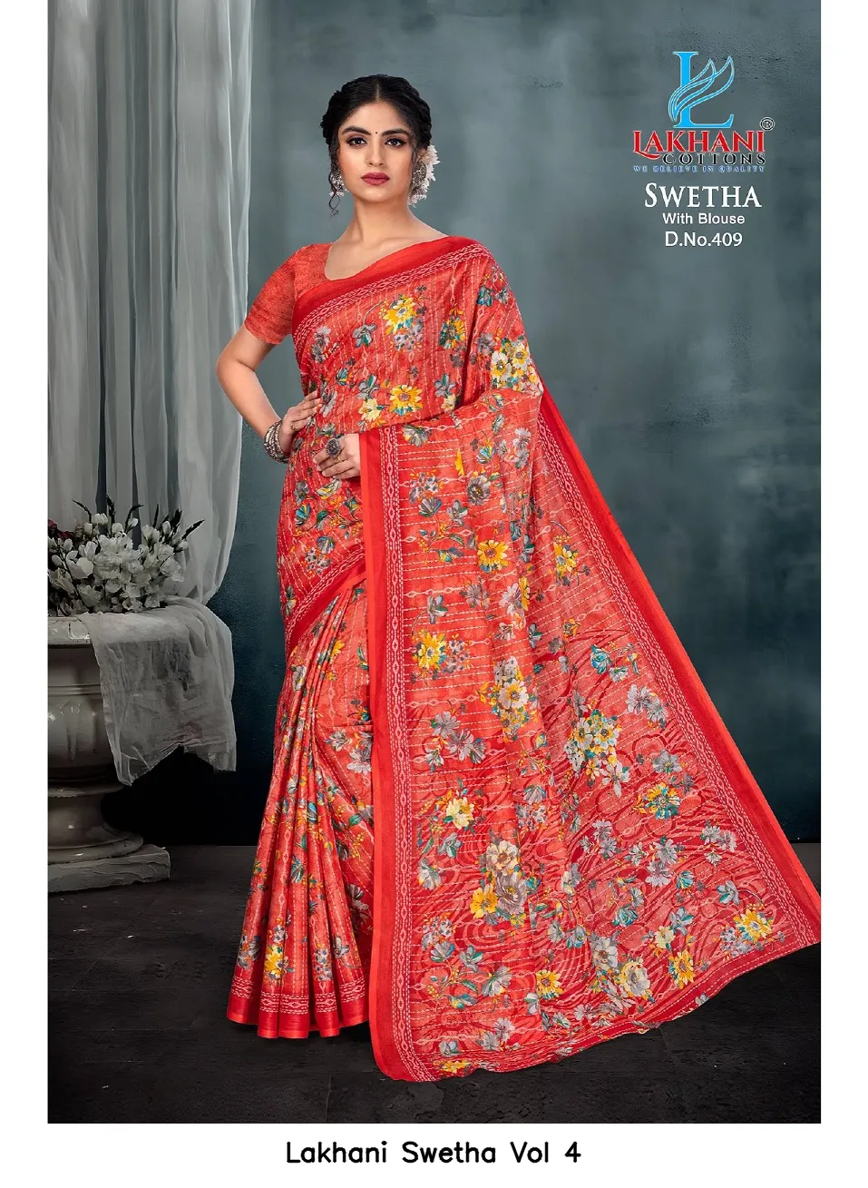 Lakhani Swetha Vol 4 — Cotton Sarees Wholesale, Lakhani wholesale from Surat — view 5