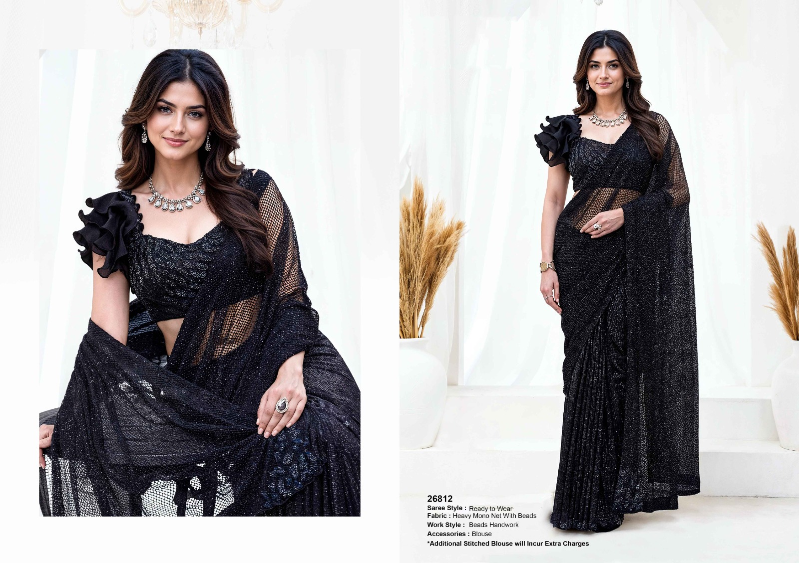 Mahotsav Mohmanthan 26800 Belle Satin Designer Saree — Wholesale Sarees, Mahotsav wholesale from Surat — view 7
