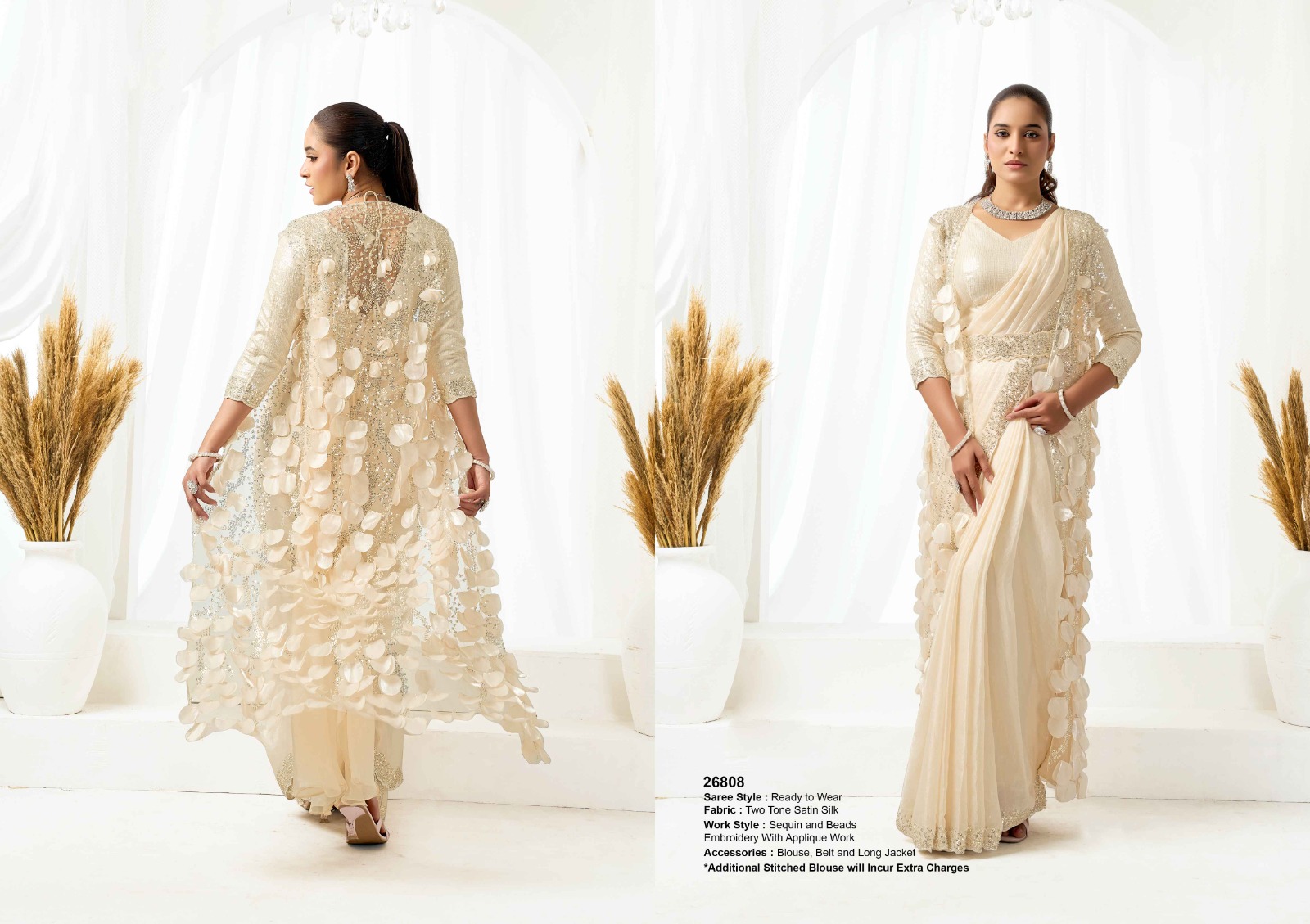 Mahotsav Mohmanthan 26800 Belle Satin Designer Saree — Wholesale Sarees, Mahotsav wholesale from Surat — view 5