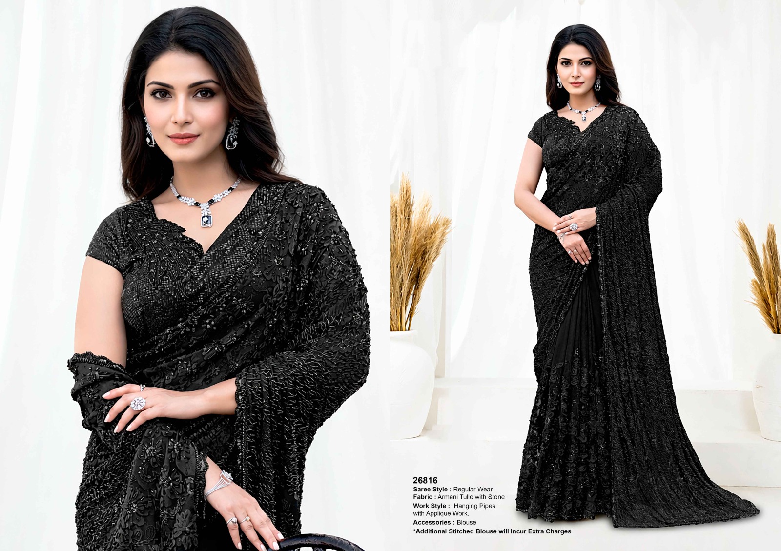 Mahotsav Mohmanthan 26800 Belle Satin Designer Saree — Wholesale Sarees, Mahotsav wholesale from Surat — view 4